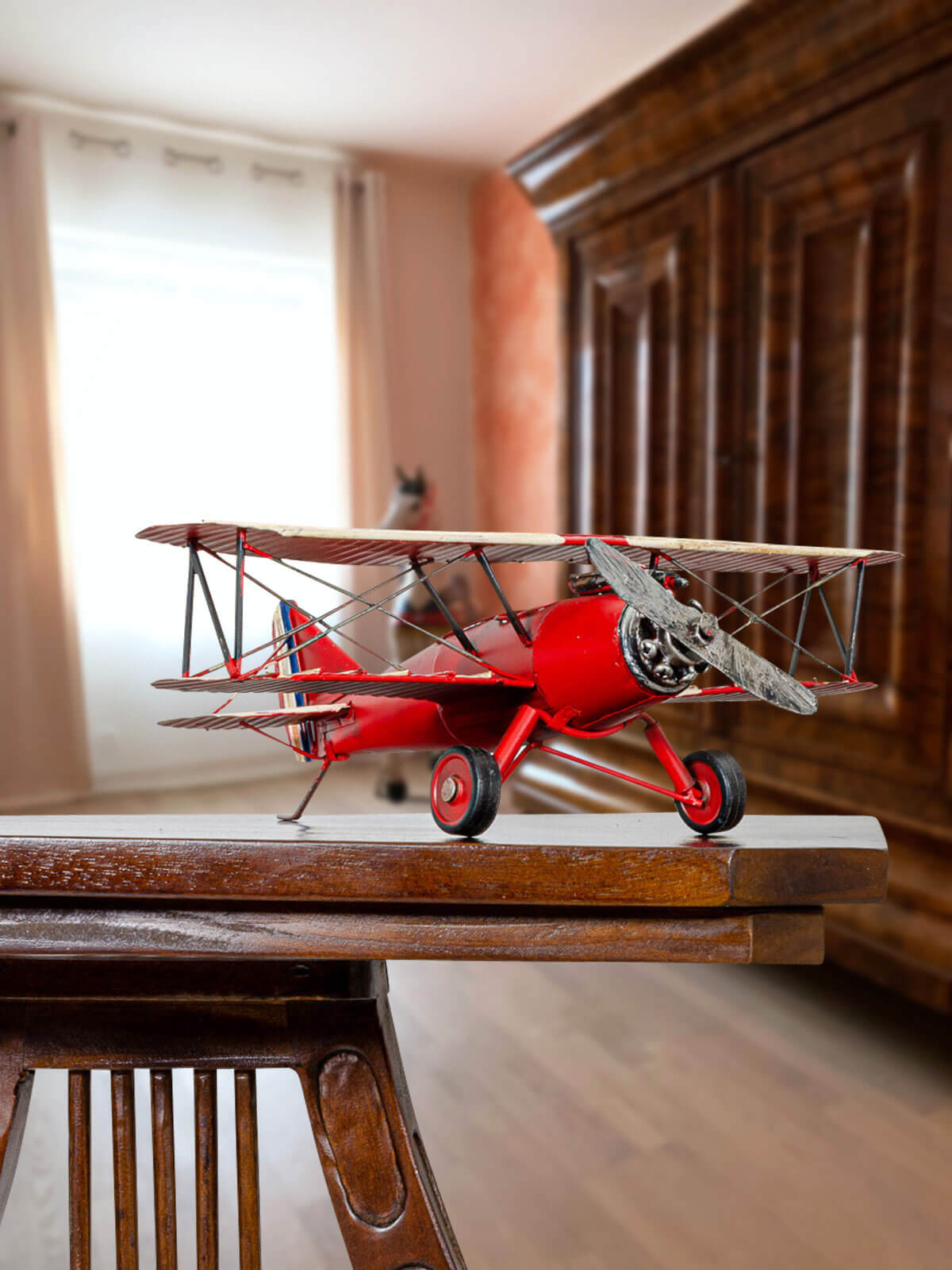 Modellflugzeug japanisches Flugzeug Doppeldecker Modell Metall Antik-Stil - 33cm