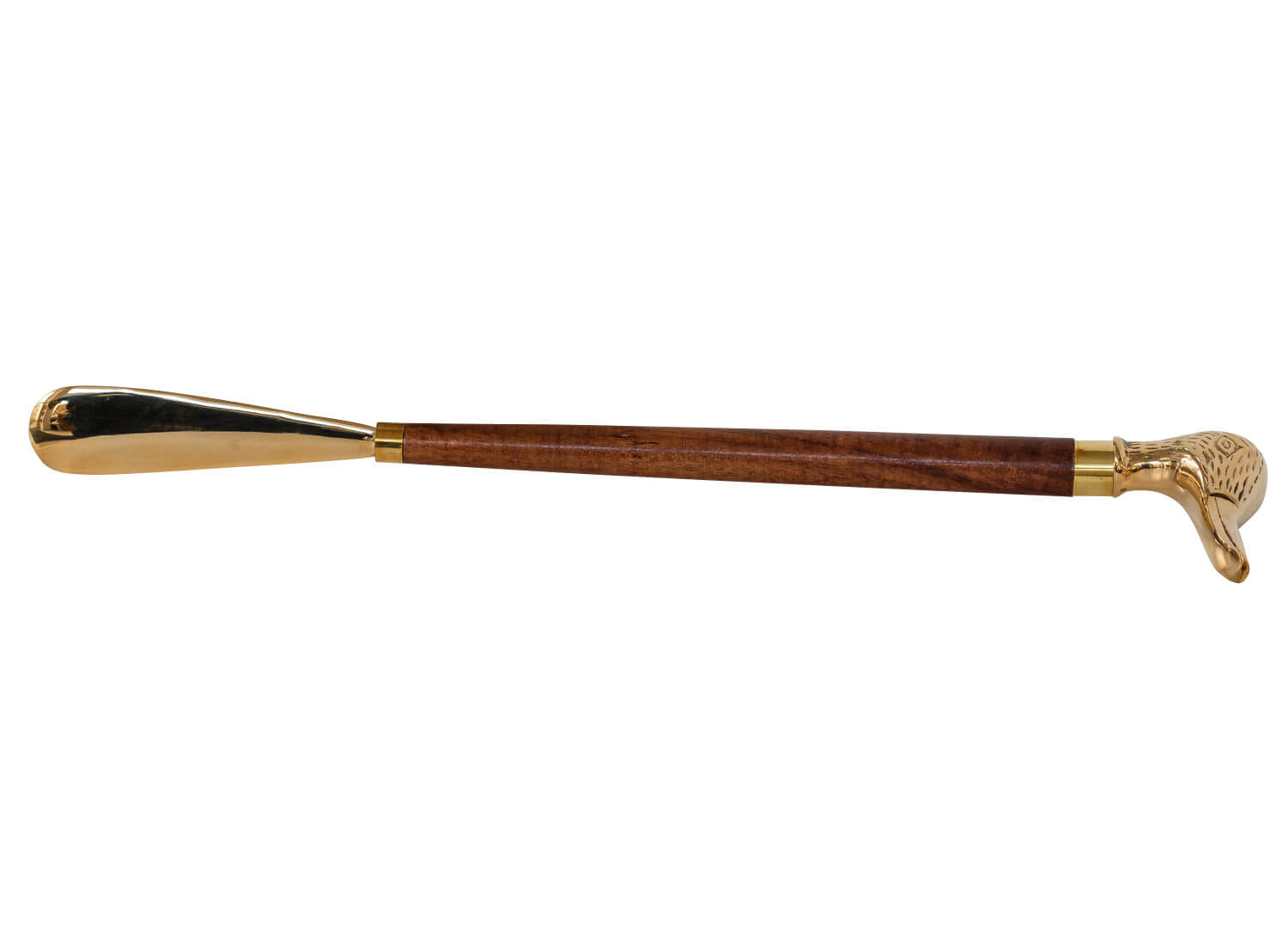 Schuhanzieher Schuhlöffel Messing Vogel gold im Antik-Stil - 48cm