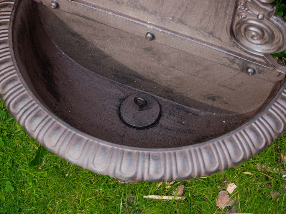 Waschbecken Wandbrunnen Garten Alu antik Stil Brunnen Waschplatz Bad