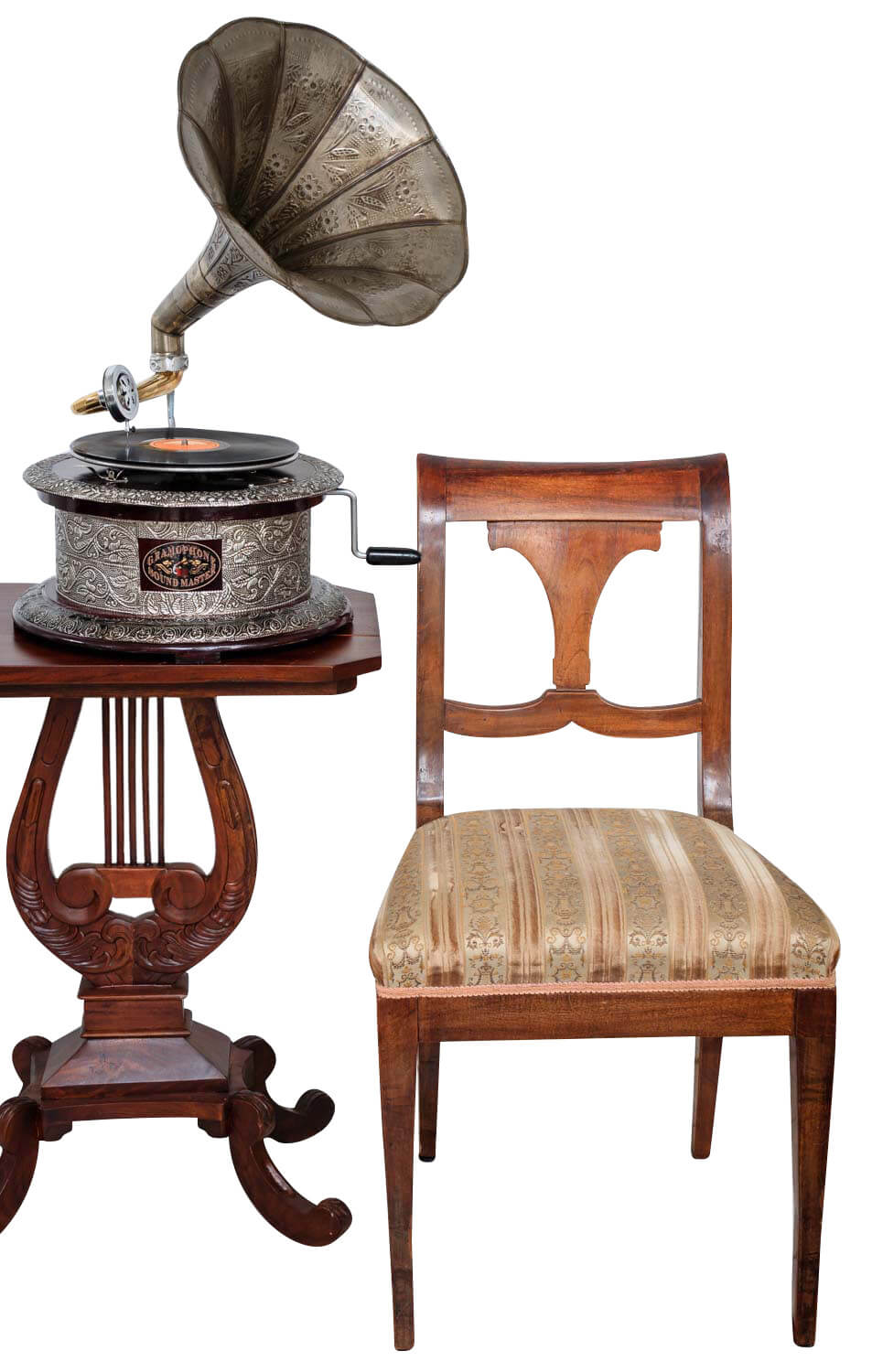 Nostalgie Grammophon rund Gramophone Dekoration Trichter Grammofon Antik-Stil