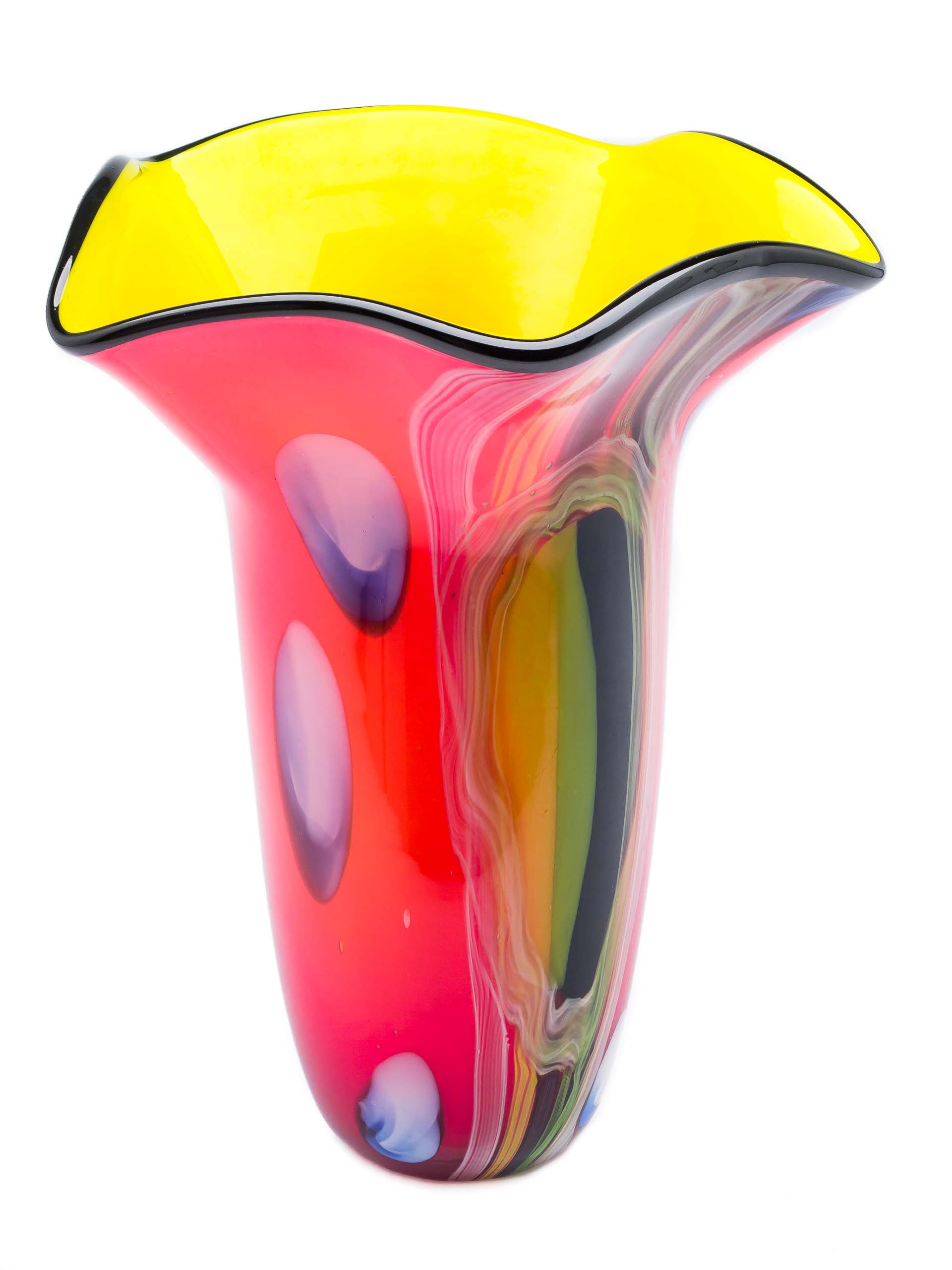 Glasvase 3,5kg Glas Vase Italien Murano antik Stil Höhe 32cm schwere Tischvase
