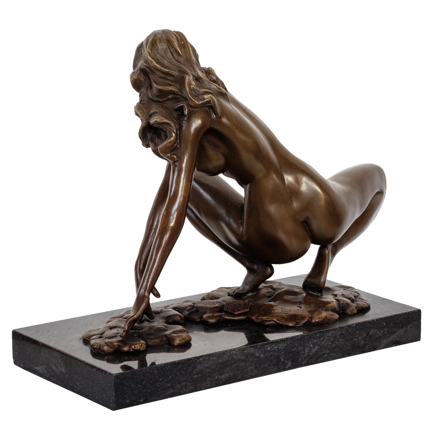 Bronzeskulptur Erotik erotische Kunst Frau im Antik-Stil Bronze Figur 23cm
