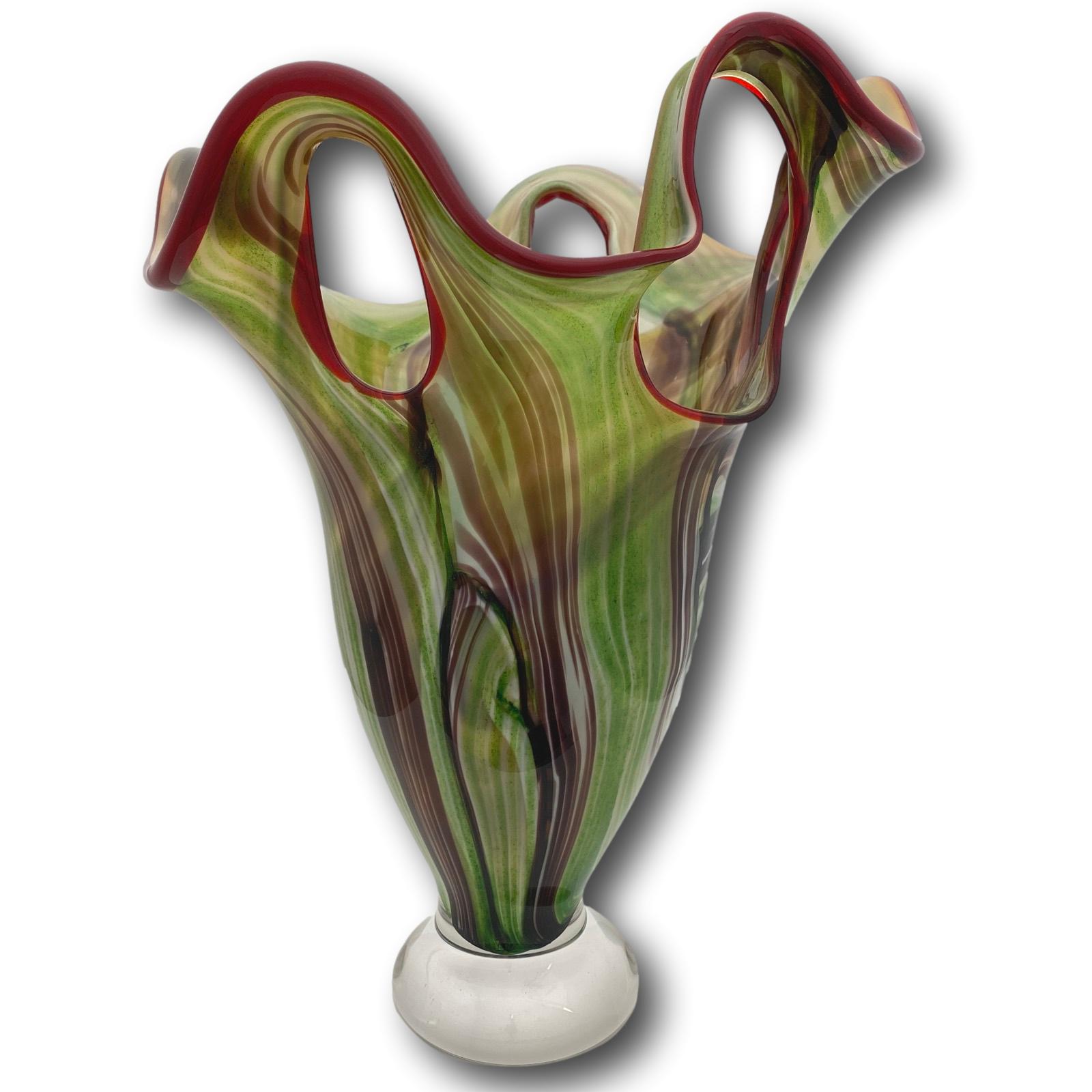 Glasvase 5kg Glas Vase im Murano Stil 40cm schwere Tischvase glass vase