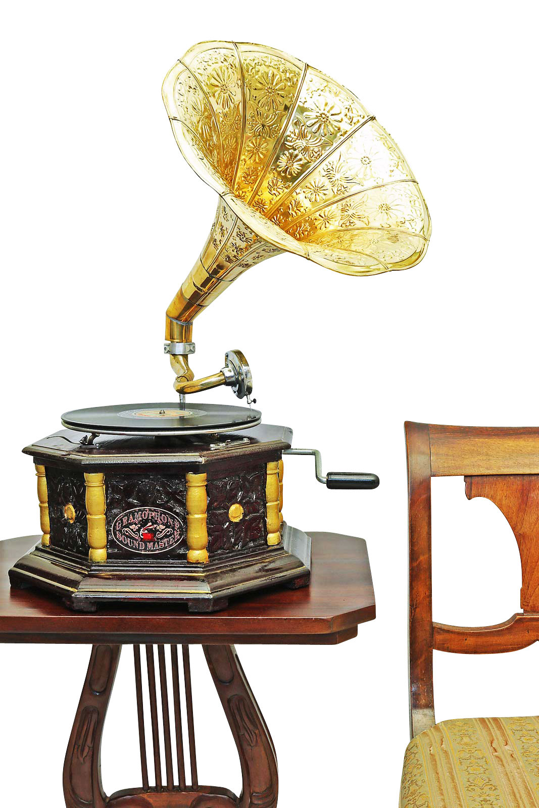 Nostalgie Grammophon Dekoration mit Trichter Grammofon im Antik-Stil (n2)