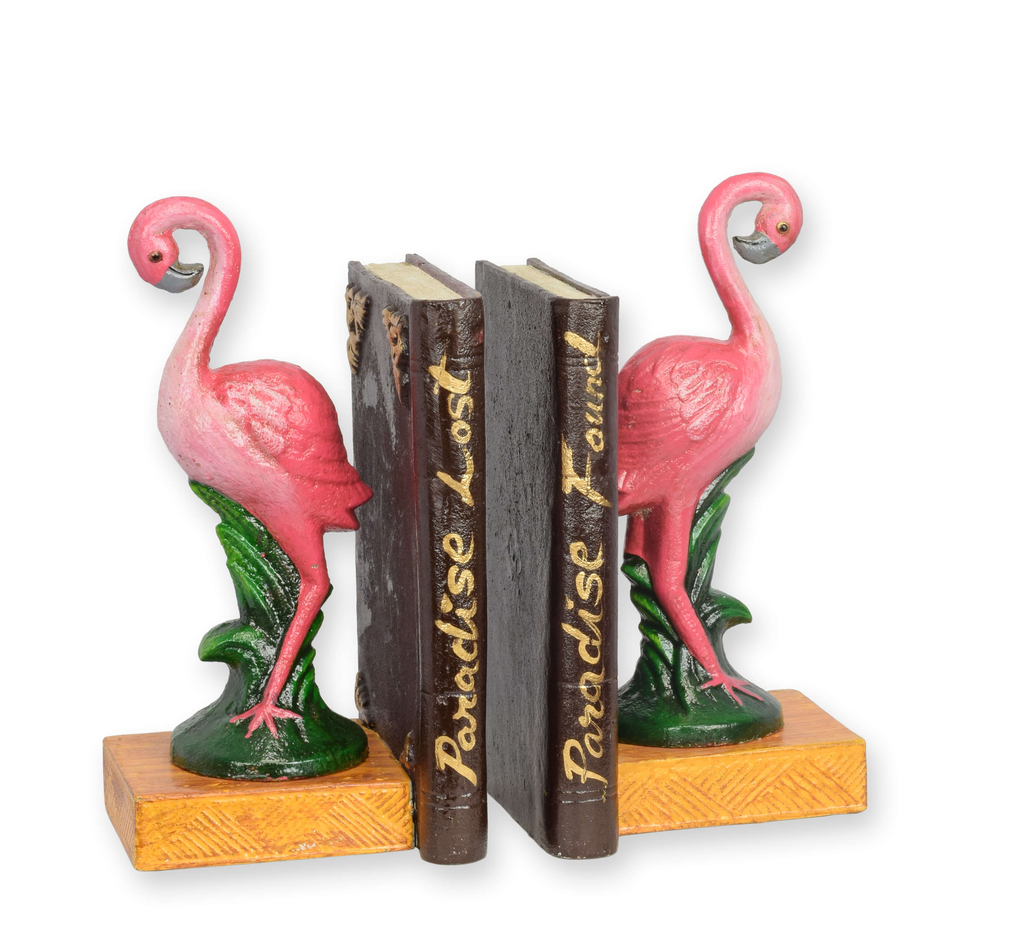 flamingos, books, decorative, figurines, pink