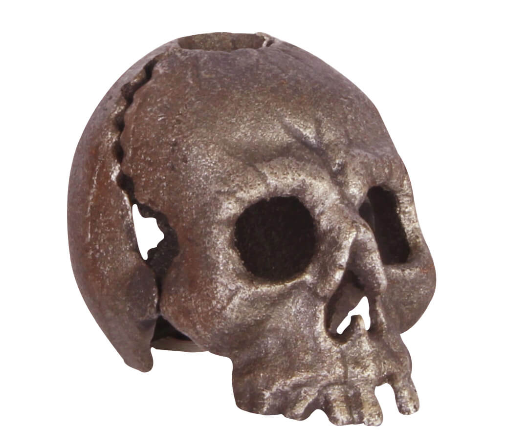 Kerzenständer Totenkopf Kerzenhalter Figur Skulptur Eisen Antik-Stil 11cm