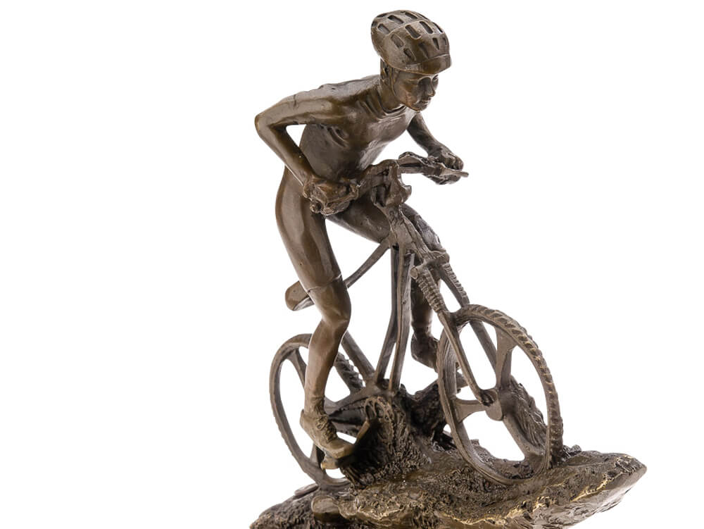 Bronze Skulptur Mountainbike 25cm Biker Radsport Fahrrad Figur Pokal Bronzefigur