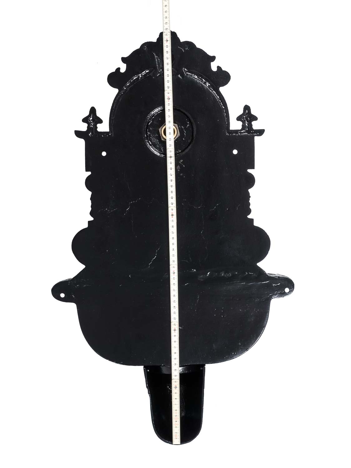 Brunnen Wandbrunnen Aluminium Waschbecken im Nostalgie schwarz Antik-Stil 72cm