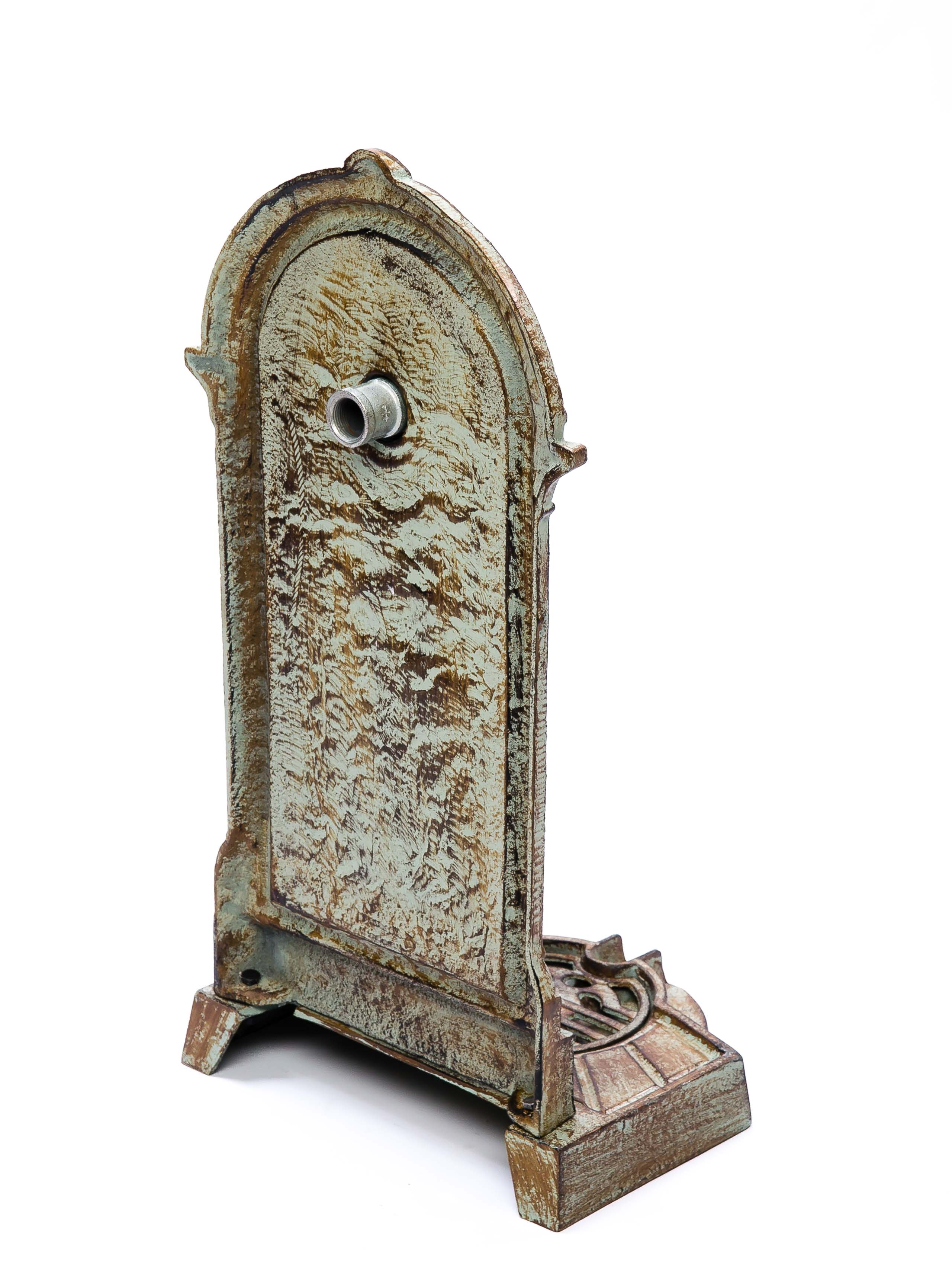 STANDBRUNNEN 64CM 11KG WASCHBECKEN BRUNNEN EISEN GRÜN WANDBRUNNEN ANTIK STIL