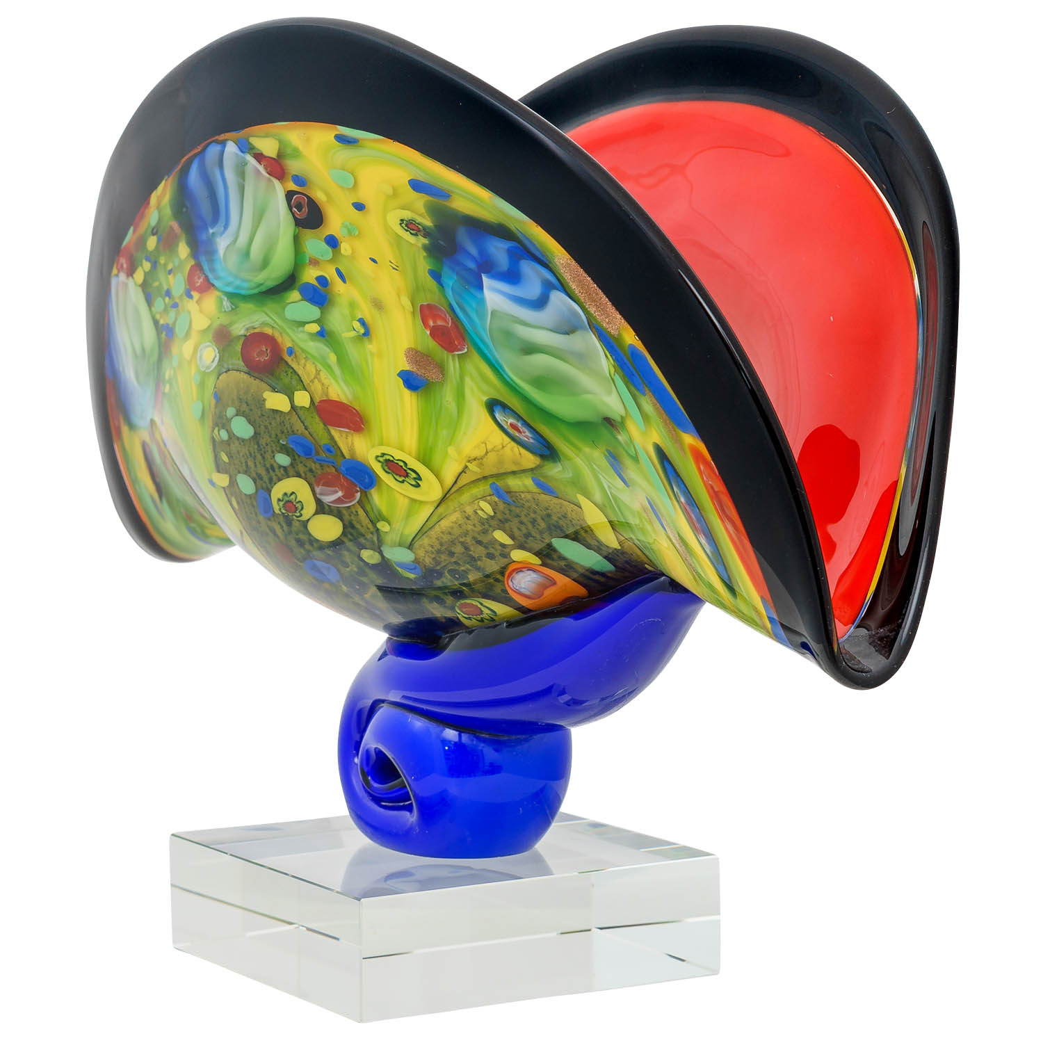 Glasschale im Italien Murano antik Stil Breite 43cm 6kg Glas Schale glass bowl