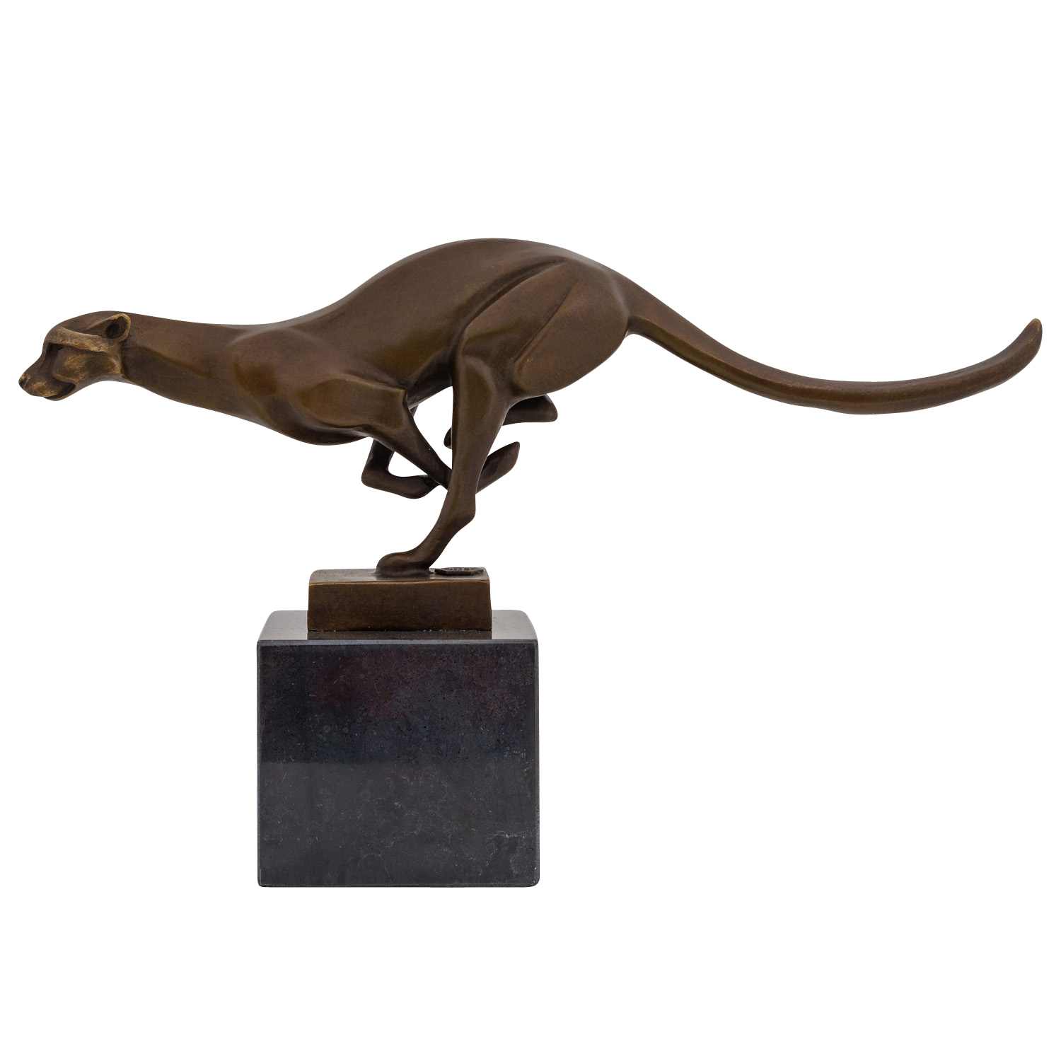 Bronzeskulptur Puma Panther Leopard im Antik-Stil Bronze Figur Statue 31cm