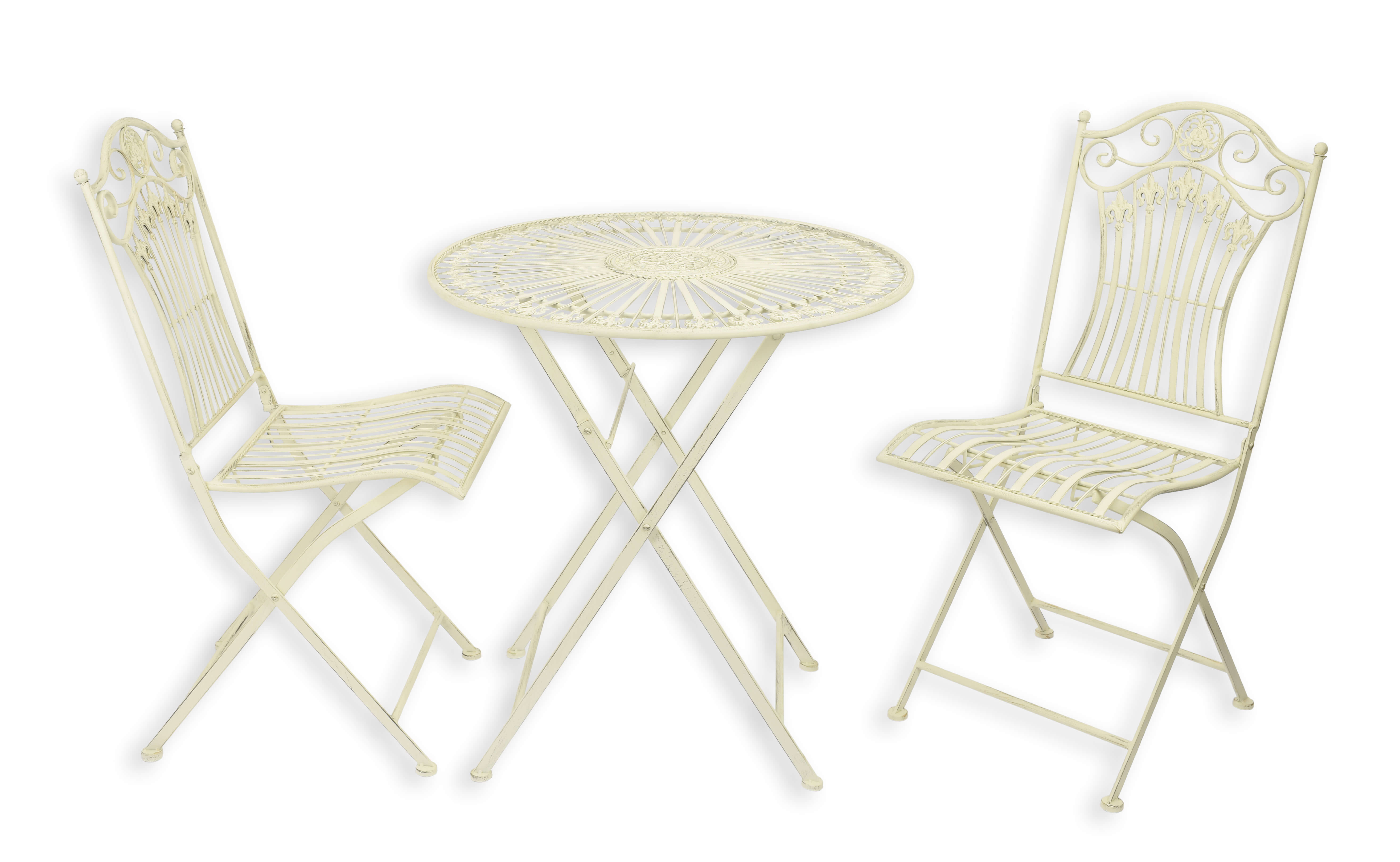 Gartenmöbel, Tisch, Stühle, Metall, Kreisdesign