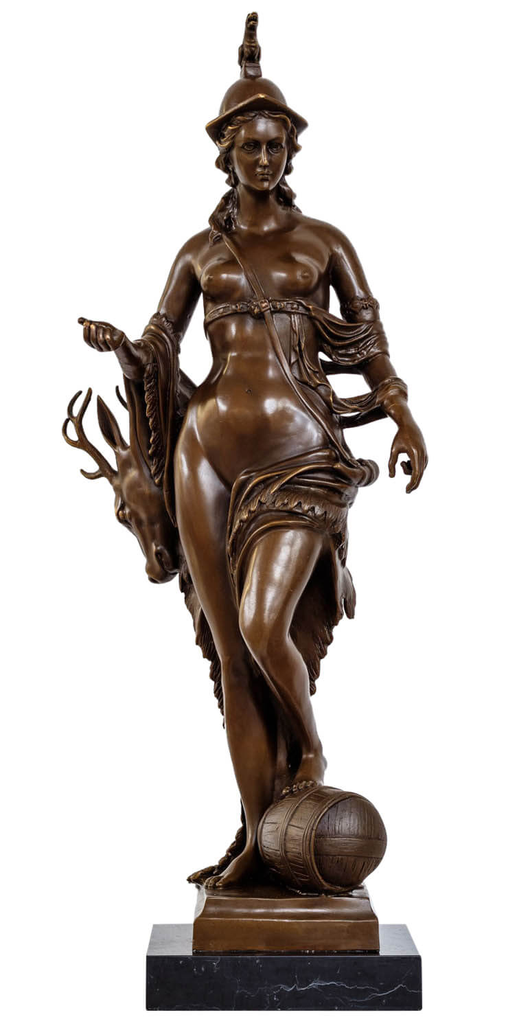 Bronzeskulptur Diana Göttin Jagd Antik-Stil Bronze Figur Statue 70cm