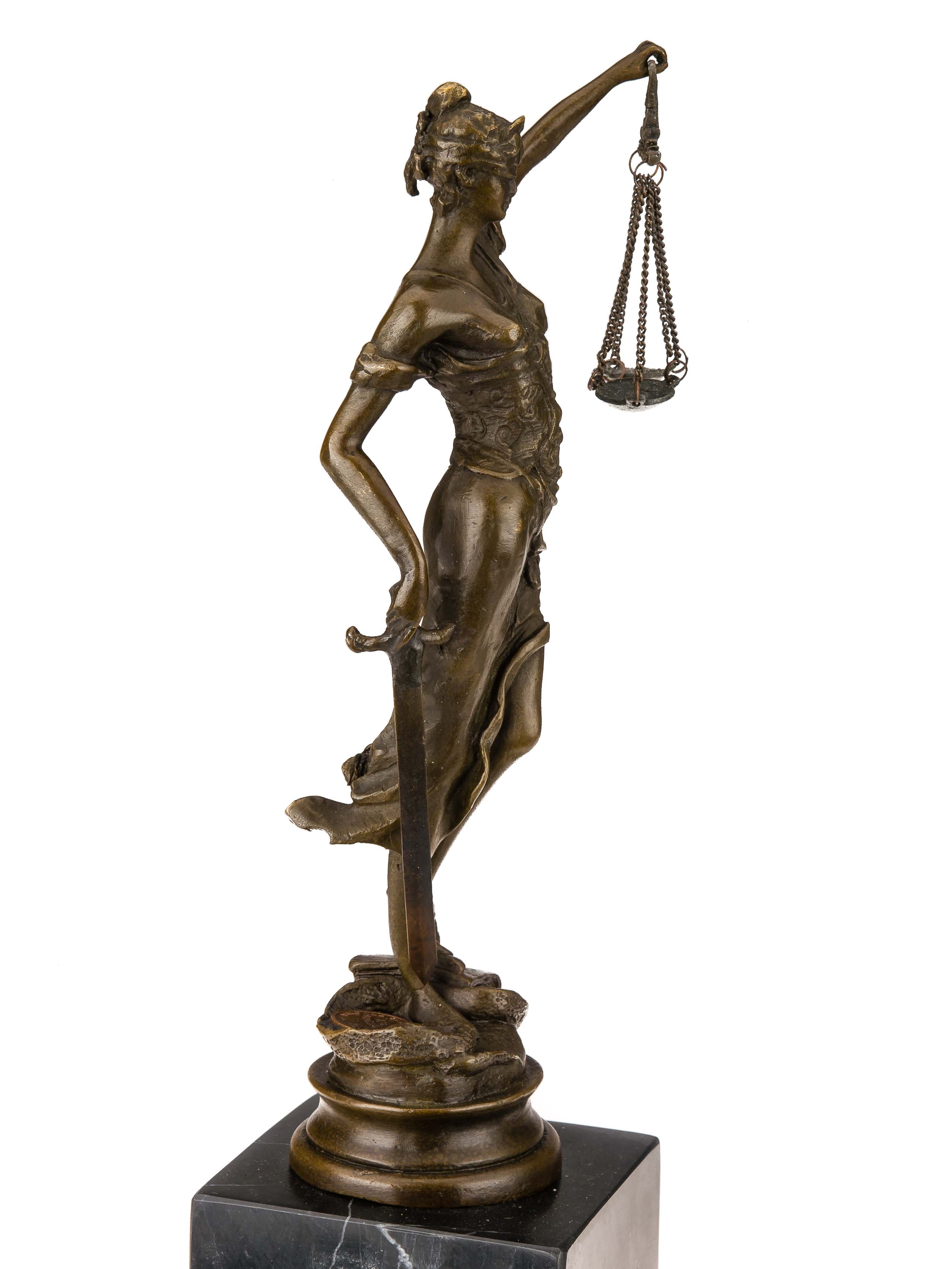 Bronzeskulptur Justitia Justizia Bronze Figur Skulptur im Antik-Stil - 34cm