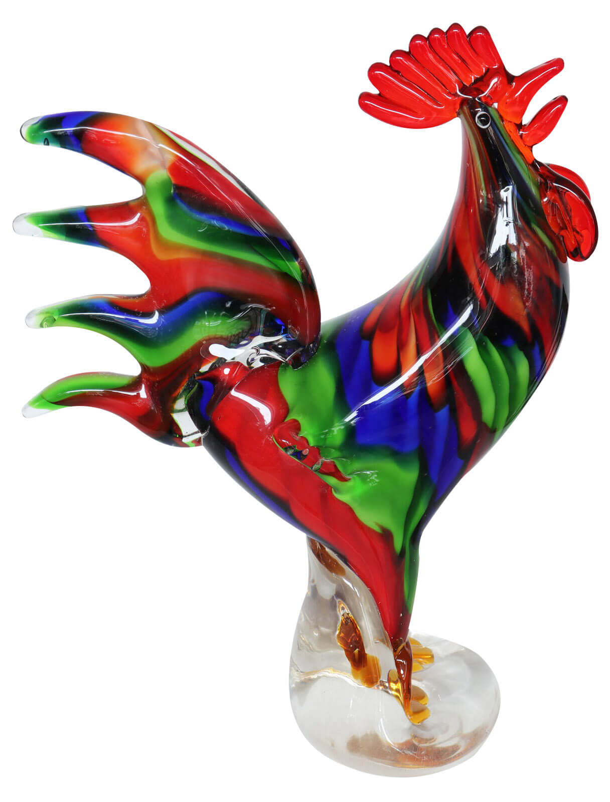 Glasfigur Figur Hahn Glas im Murano Antik Stil 28cm