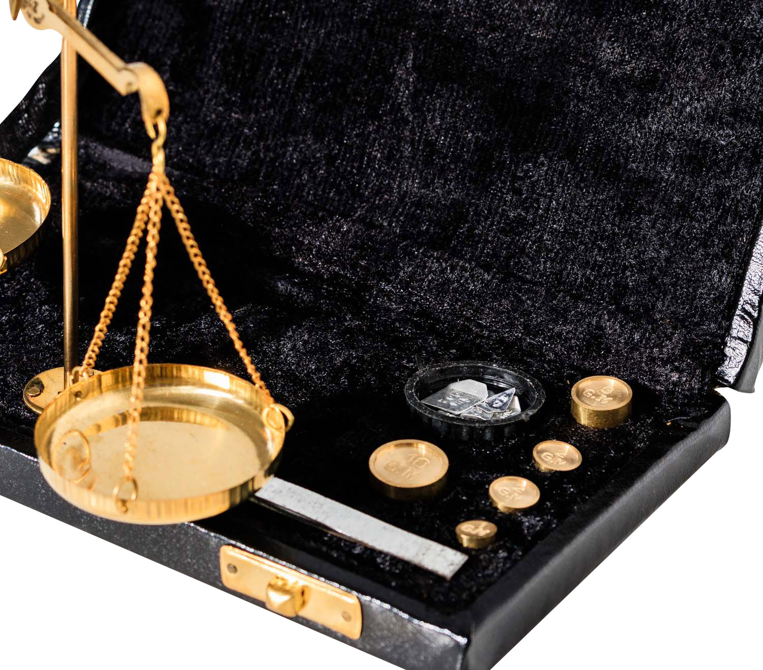 Waage Feinwaage Goldwaage im Etui Messing Apothekerwaage Antik-Stil - 19cm