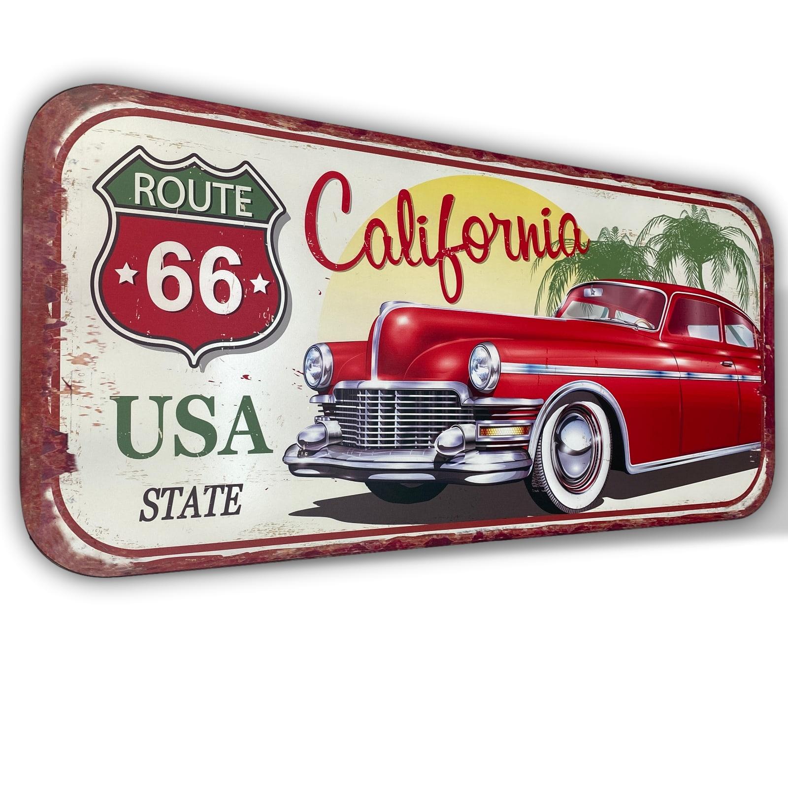 XXL Blechschild Magnettafel Route 66 USA California Wandschild 100x47cm