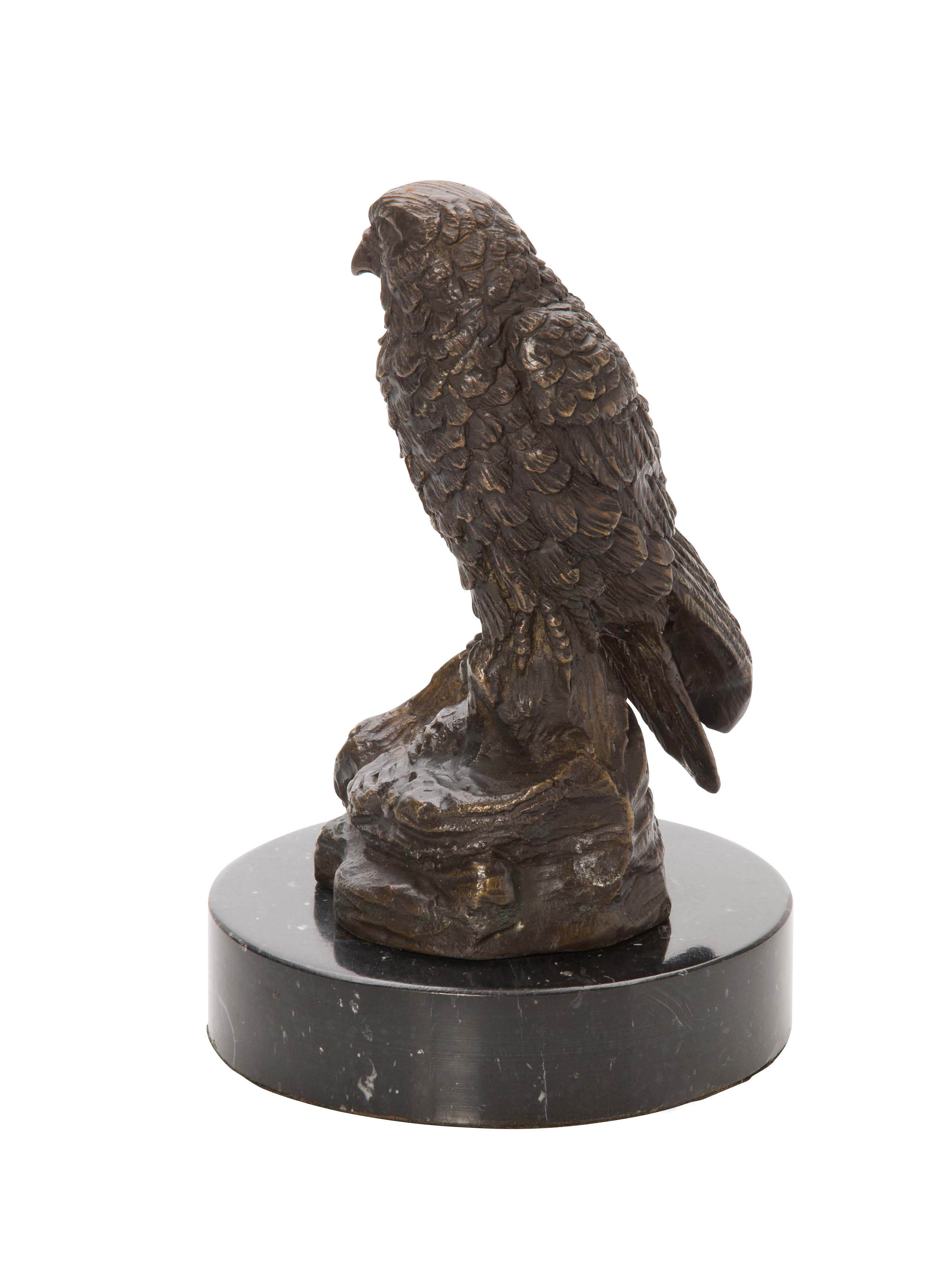 Bronzeskulptur Falke Vogel Bronze Figur Skulptur Jagd antik Stil sculpture hawk 