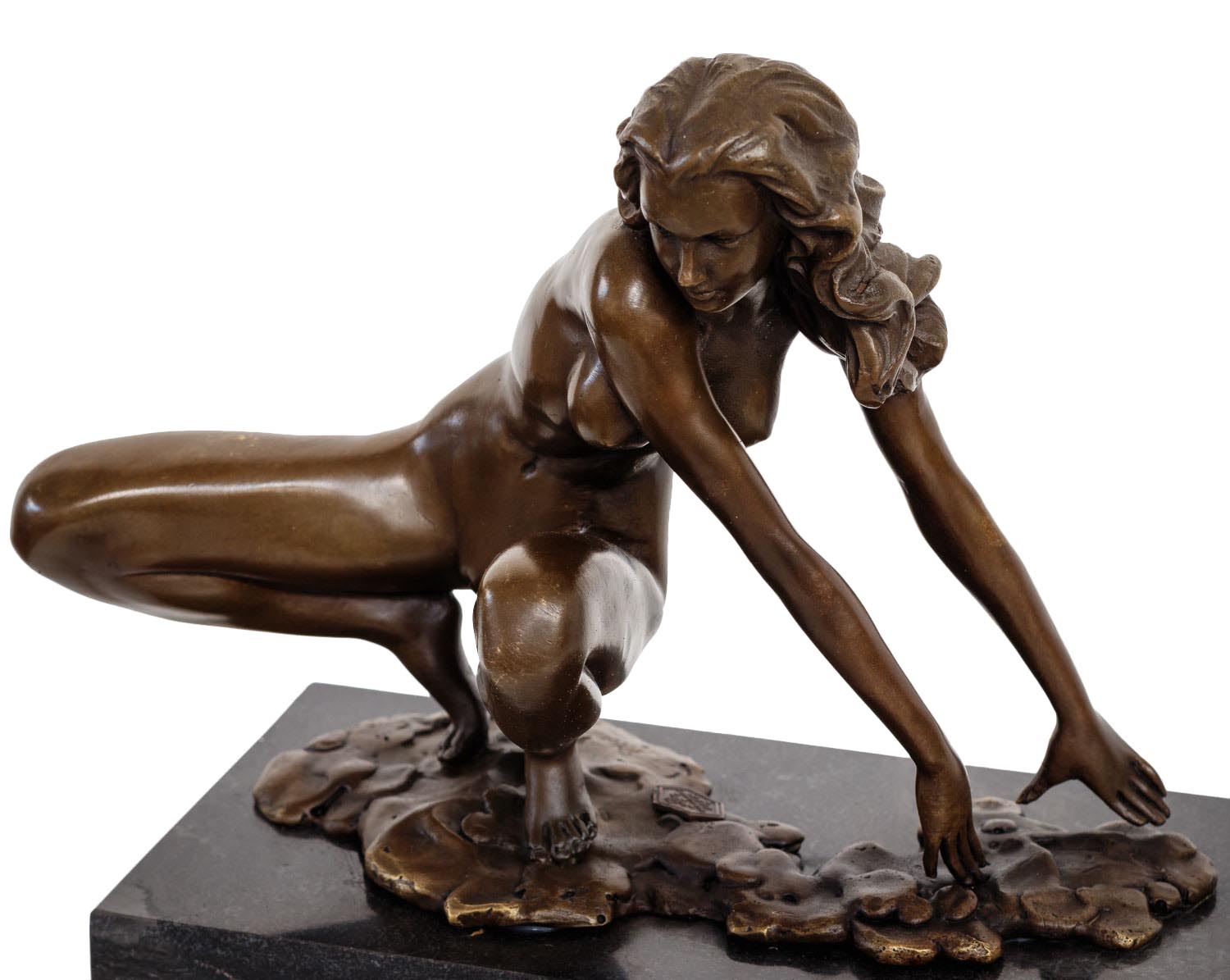 Bronzeskulptur Erotik erotische Kunst Frau im Antik-Stil Bronze Figur 23cm