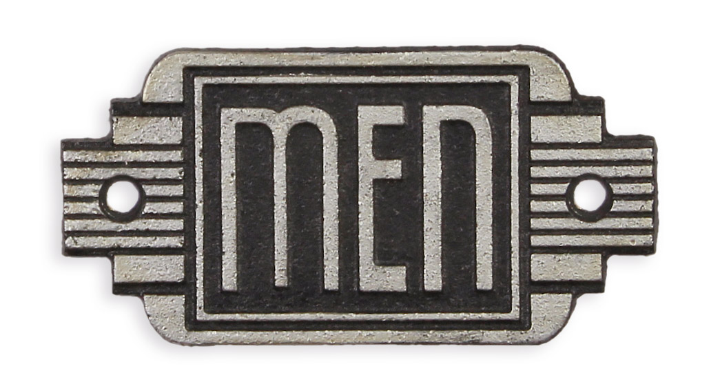 Ein gusseisernes Art-Déco-Schild „Männer“ Replikat Retro Design Dekoration