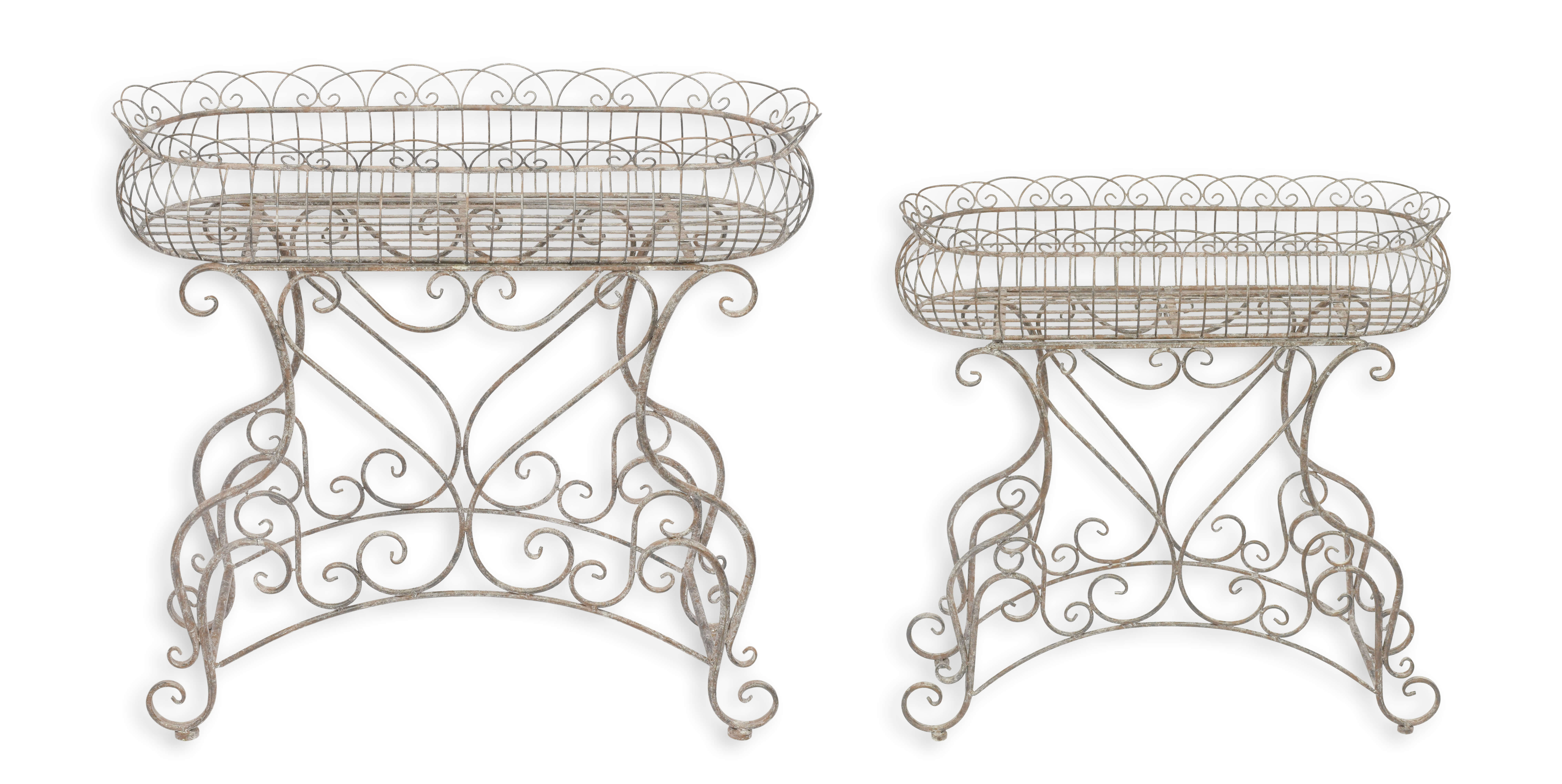 Korb, Metallgestell, Rosenmuster, Gartenmöbel, Vintage