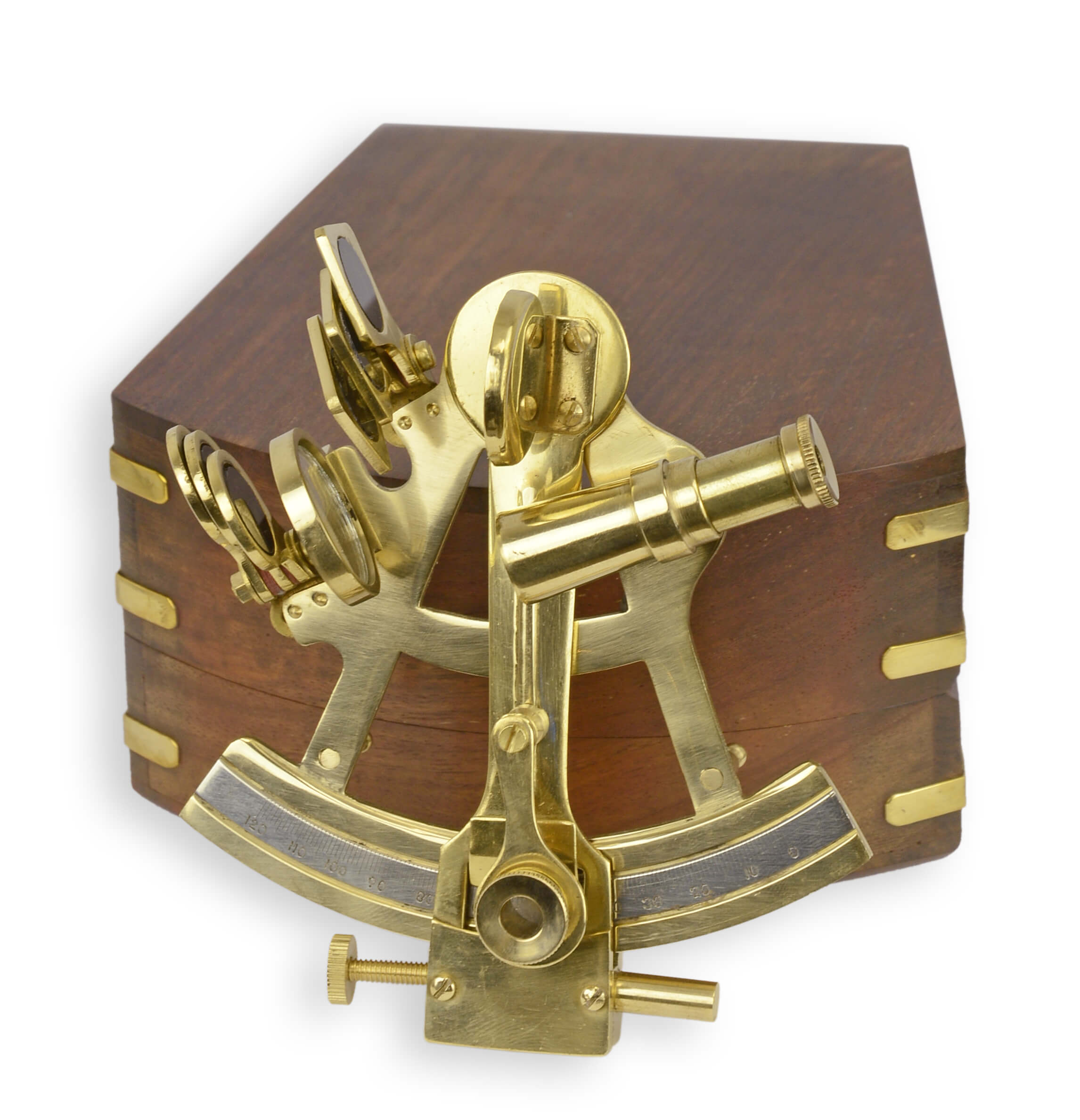 Ein Sextant in einer Holzkiste Replikat Retro Design Dekoration