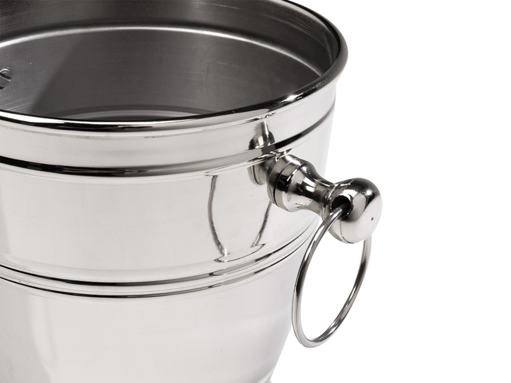 Sektkühler Weinkühler Flaschenkühler Metall vernickelt 25cm champagne bucket