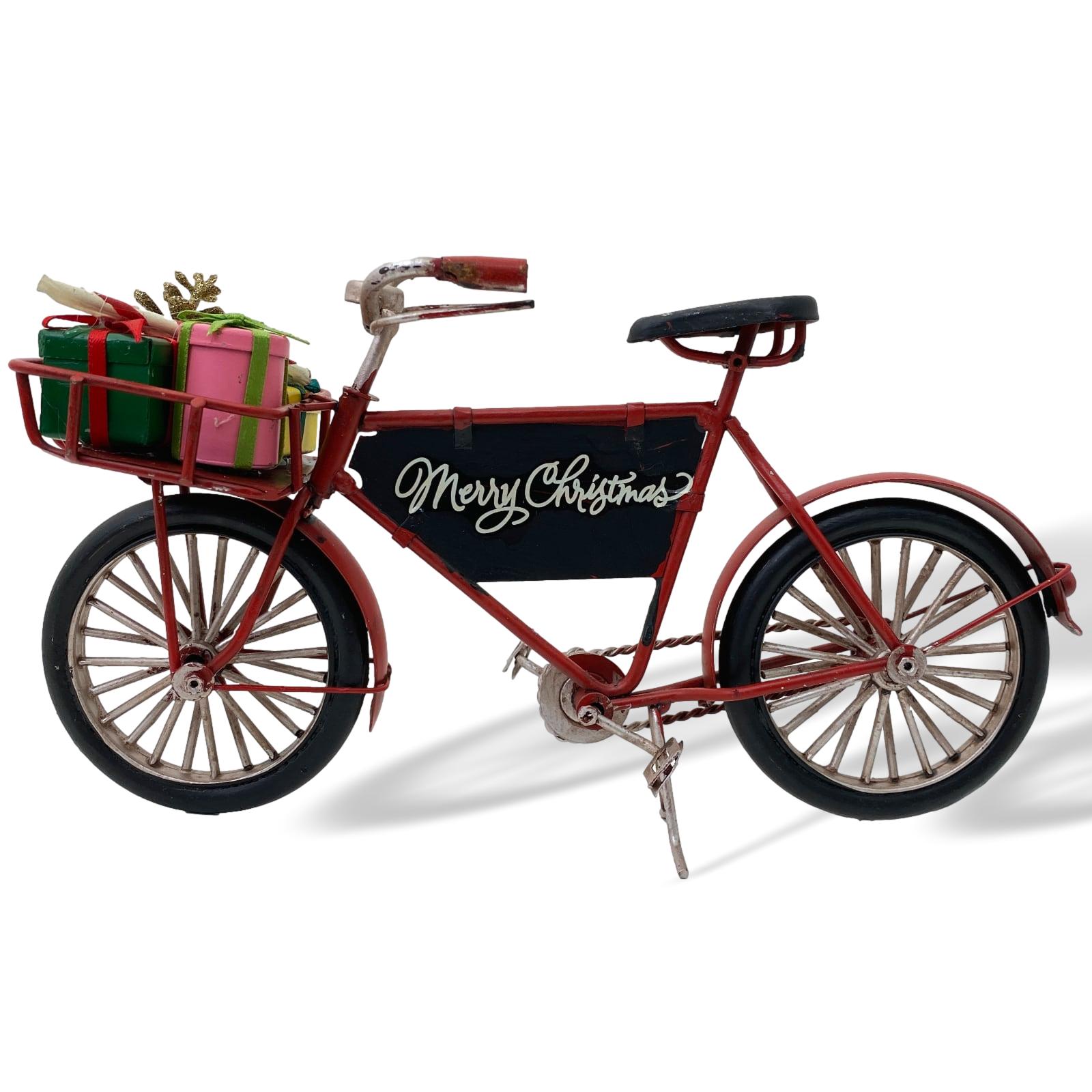 Fahrrad Weihnachten Dekoration Metall Nostalgie 24cm Antik-Stil Geschenke