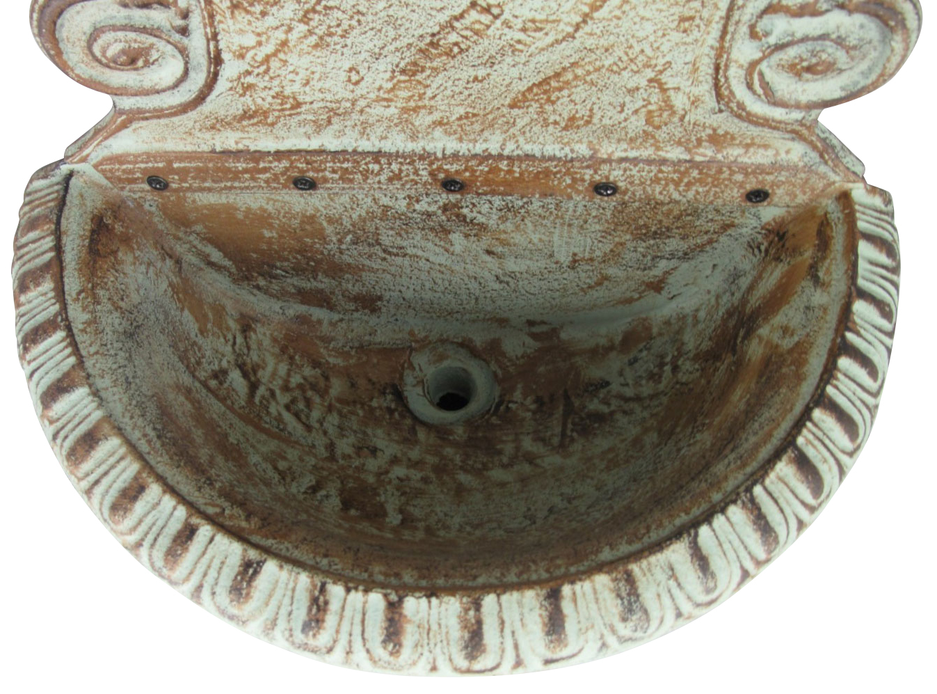 Waschbecken Wandbrunnen Garten Eisen Antik-Stil Brunnen 80cm grün