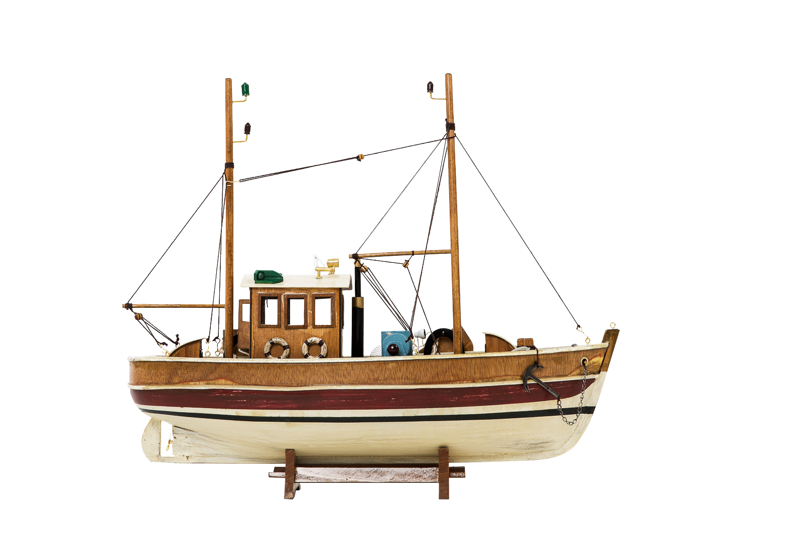 Kutter Fischerboot Fischkutter Holzschiff Schiff Boot Schiffsmodell 45cm Modell