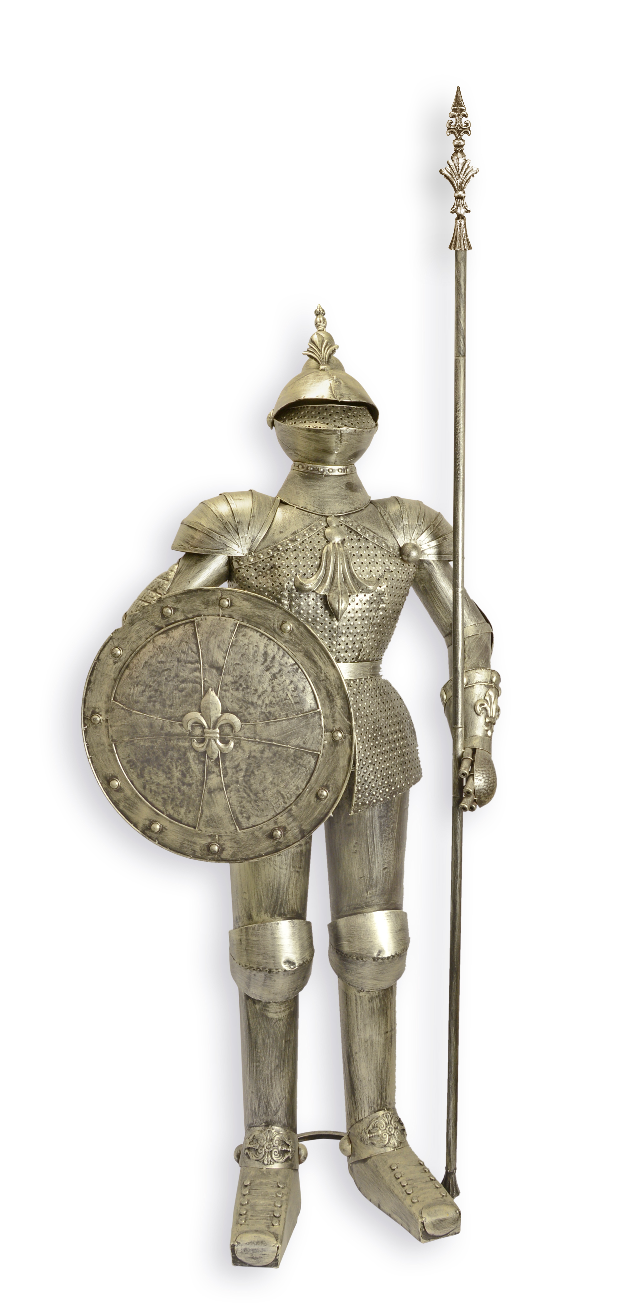 Eine Ritterrüstung aus Eisen mit Speer Replikat Retro Design Dekoration