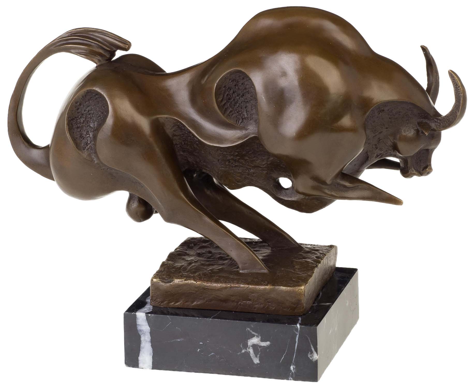 Bronzeskulptur Stier im Antik-Stil Bronze Figur Statue - 37cm