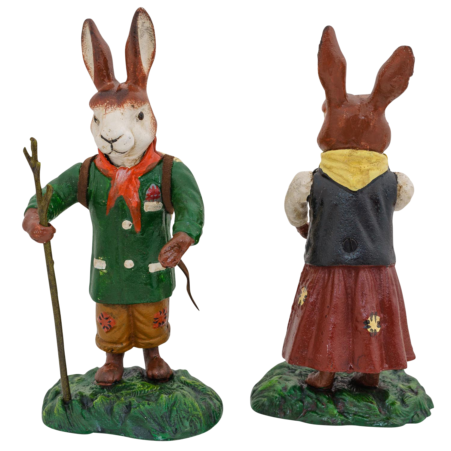 Hasenpaar Hasen Osterhase Hase Eisen 23cm Antik-Stil