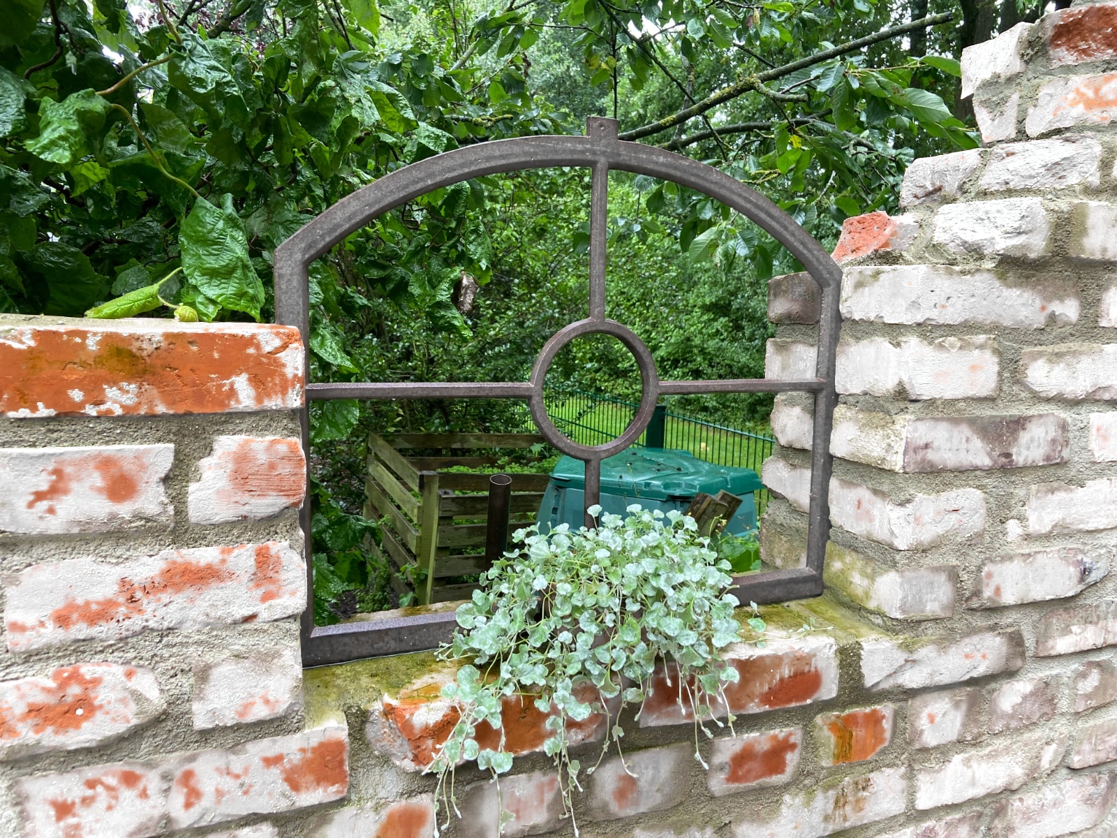 Fenster grau Stallfenster Eisenfenster Scheunenfenster Eisen 66cm Antik-Stil (w)