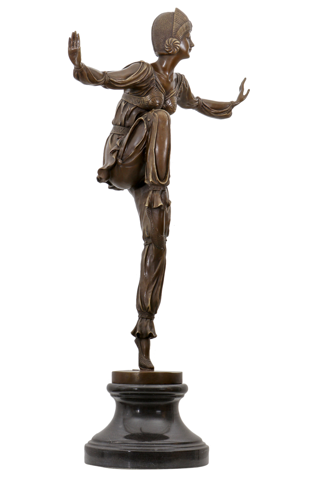 Bronzeskulptur Tänzerin Frau Bronze Figur Statue im Antik-Stil - 75cm