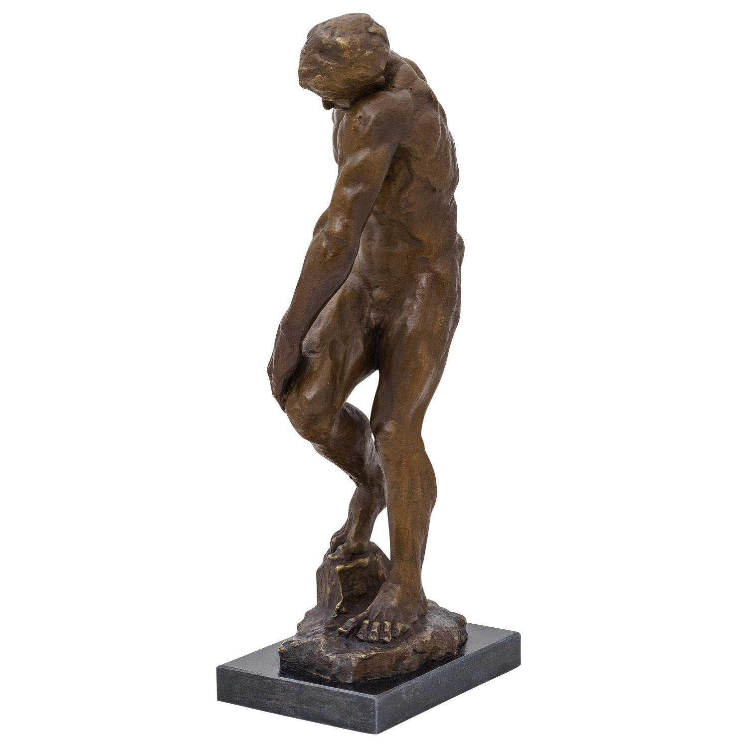 Bronzeskulptur Adam nach Rodin, Kopie, im Antik-Stil Bronze Figur Statue 55cm