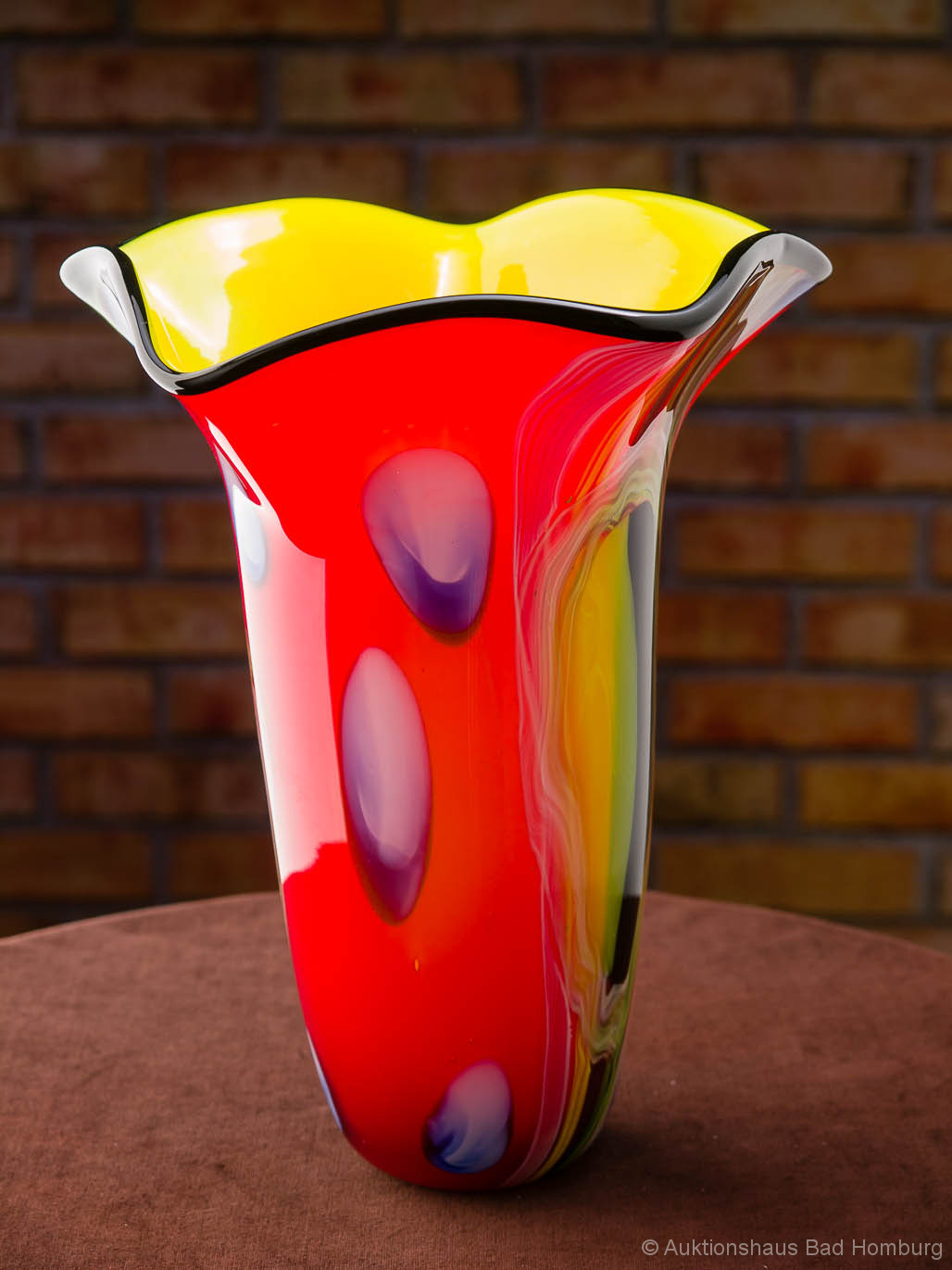 GLASVASE GLAS VASE ITALIEN MURANO ANTIK STIL HÖHE 32CM 3,5KG SCHWERE TISCHVASE