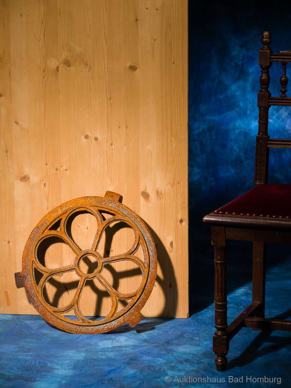 Nostalgie Stallfenster Rund 43cm Fenster Gusseisen Rahmen Rost Antik-Stil