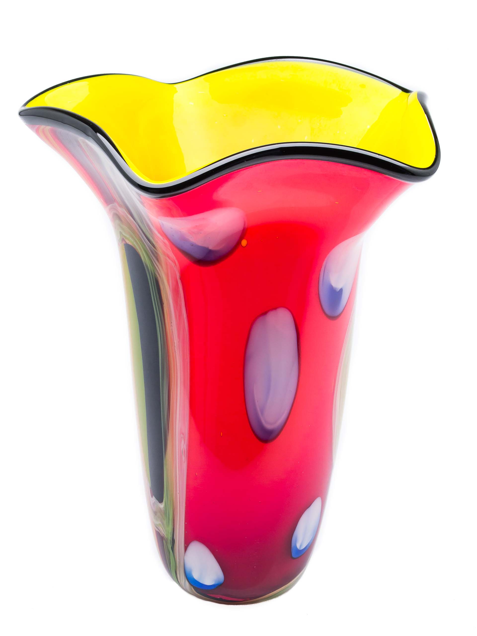 Glasvase 3,5kg Glas Vase Italien Murano antik Stil Höhe 32cm schwere Tischvase