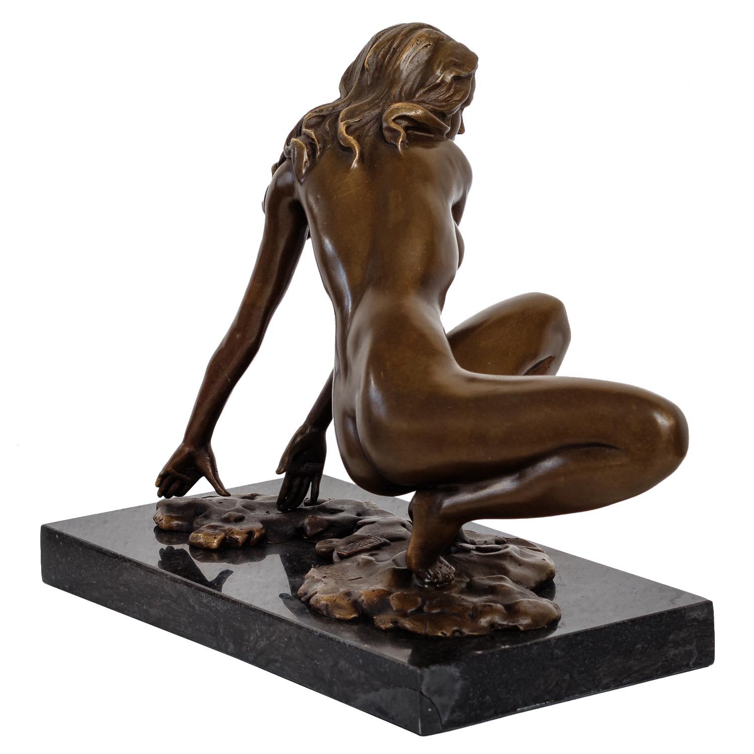 Bronzeskulptur Erotik erotische Kunst Frau im Antik-Stil Bronze Figur 23cm