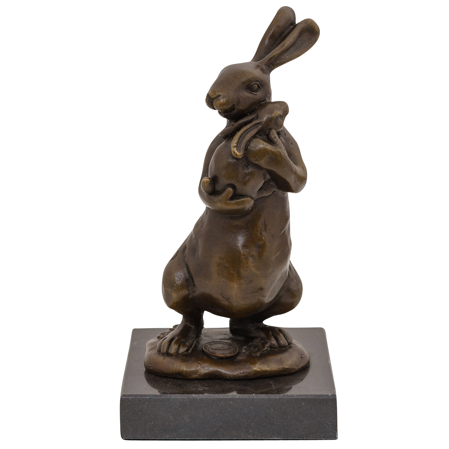 Bronzeskulptur Hase mit Baby im Antik-Stil Bronze Figur Statue 16cm