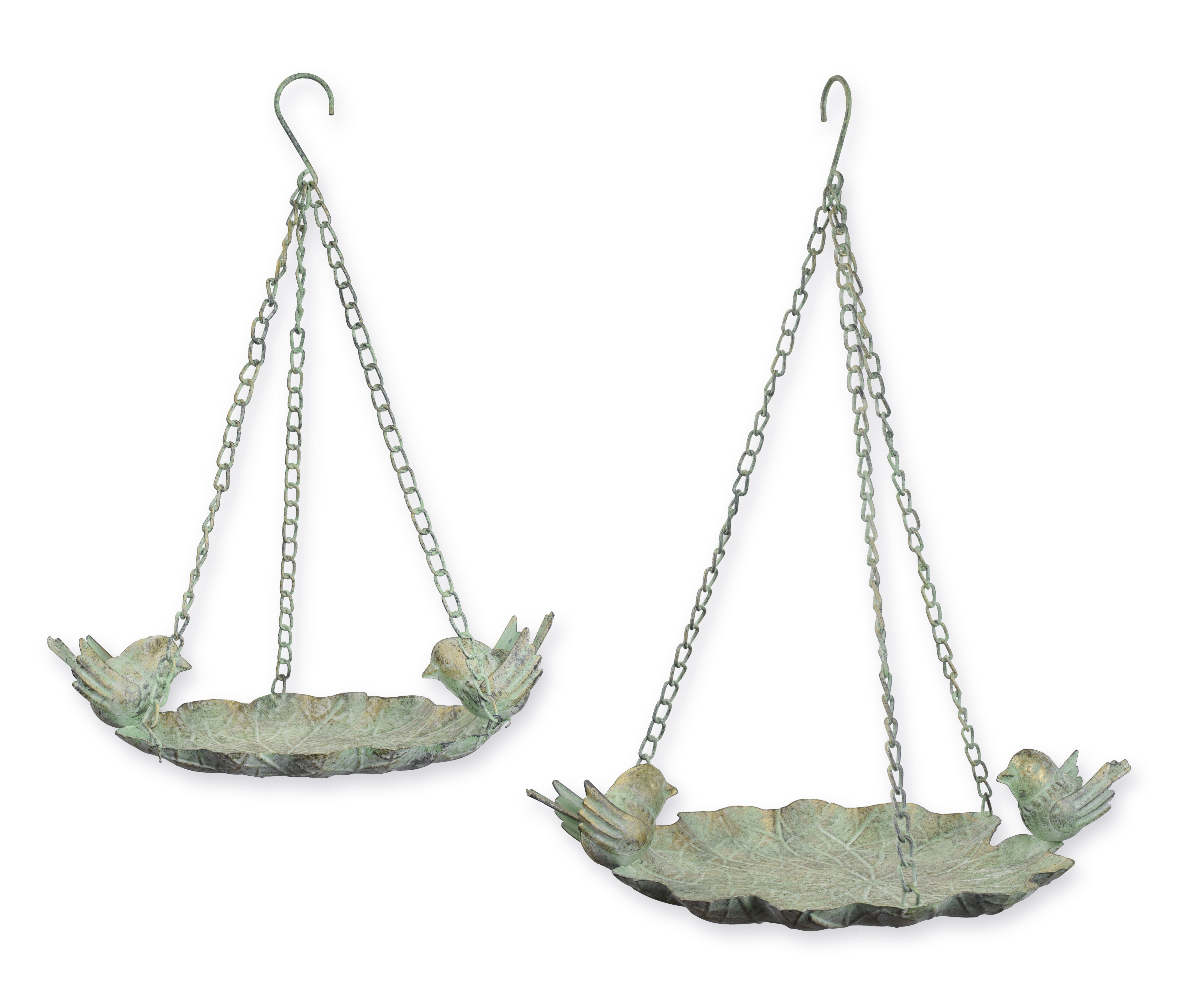 Paar hängende Vogelbäder Futterschale aus Eisen Replikat Retro Design Dekoration