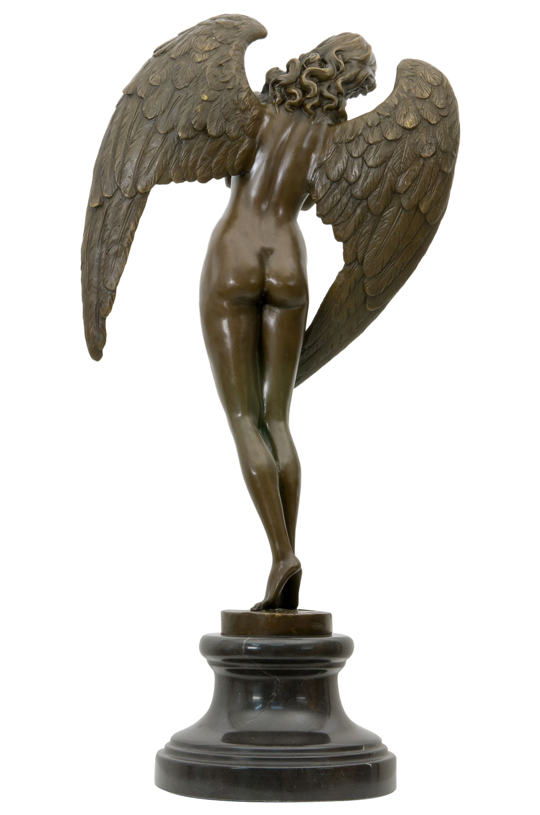 Bronzeskulptur geflügelte Nacht Engel im Antik-Stil Bronze Figur Statue 64cm