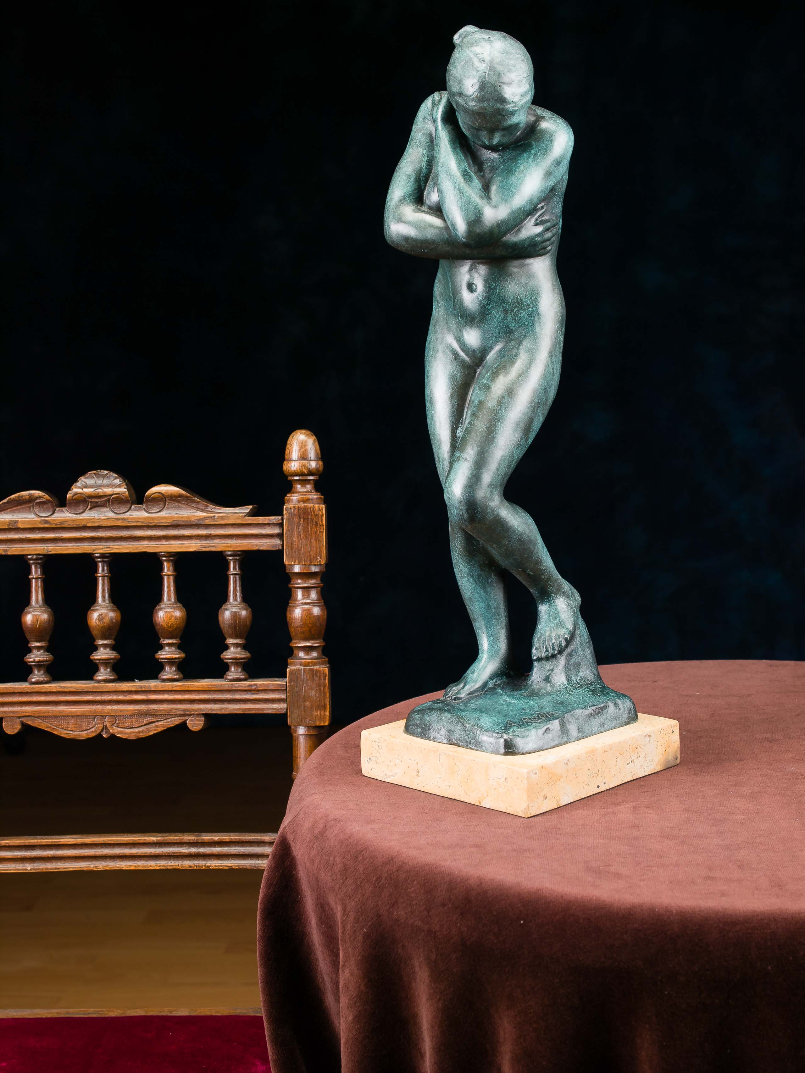 Bronze 46cm Dame Akt Erotik Nude Bronzefigur Bronzeskulptur antik Stil sculpture