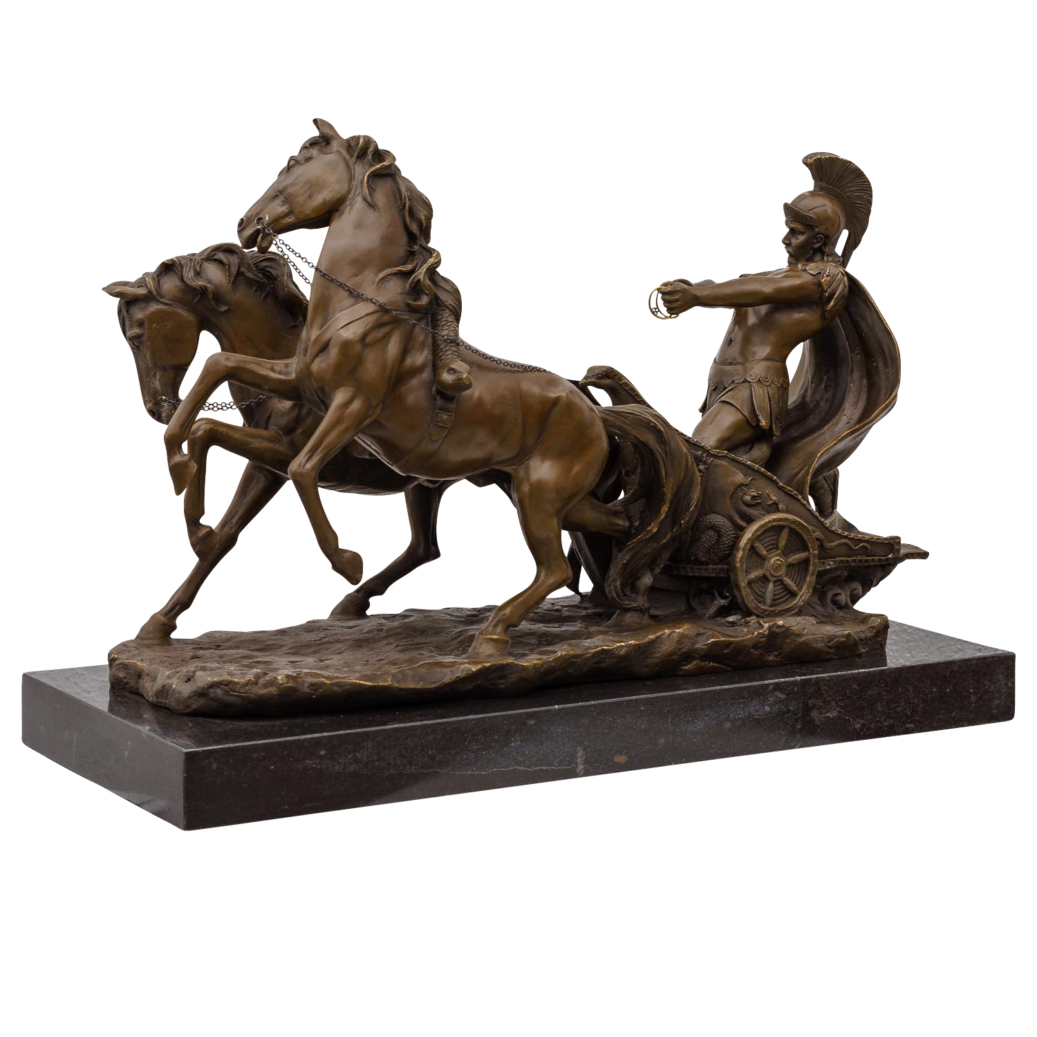 Bronzeskulptur Römer im Streitwagen nach Adrian Jones Reiter Bronze 51cm