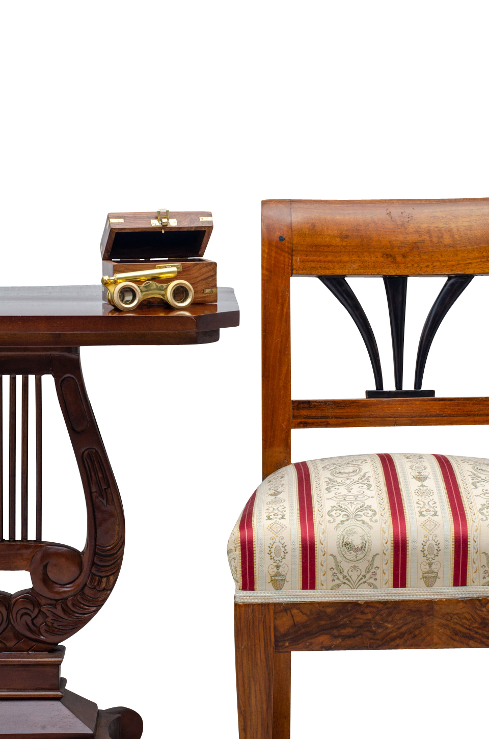 Opernglas mit Holzbox Fernglas Theaterglas Messing Antik-Stil 11cm