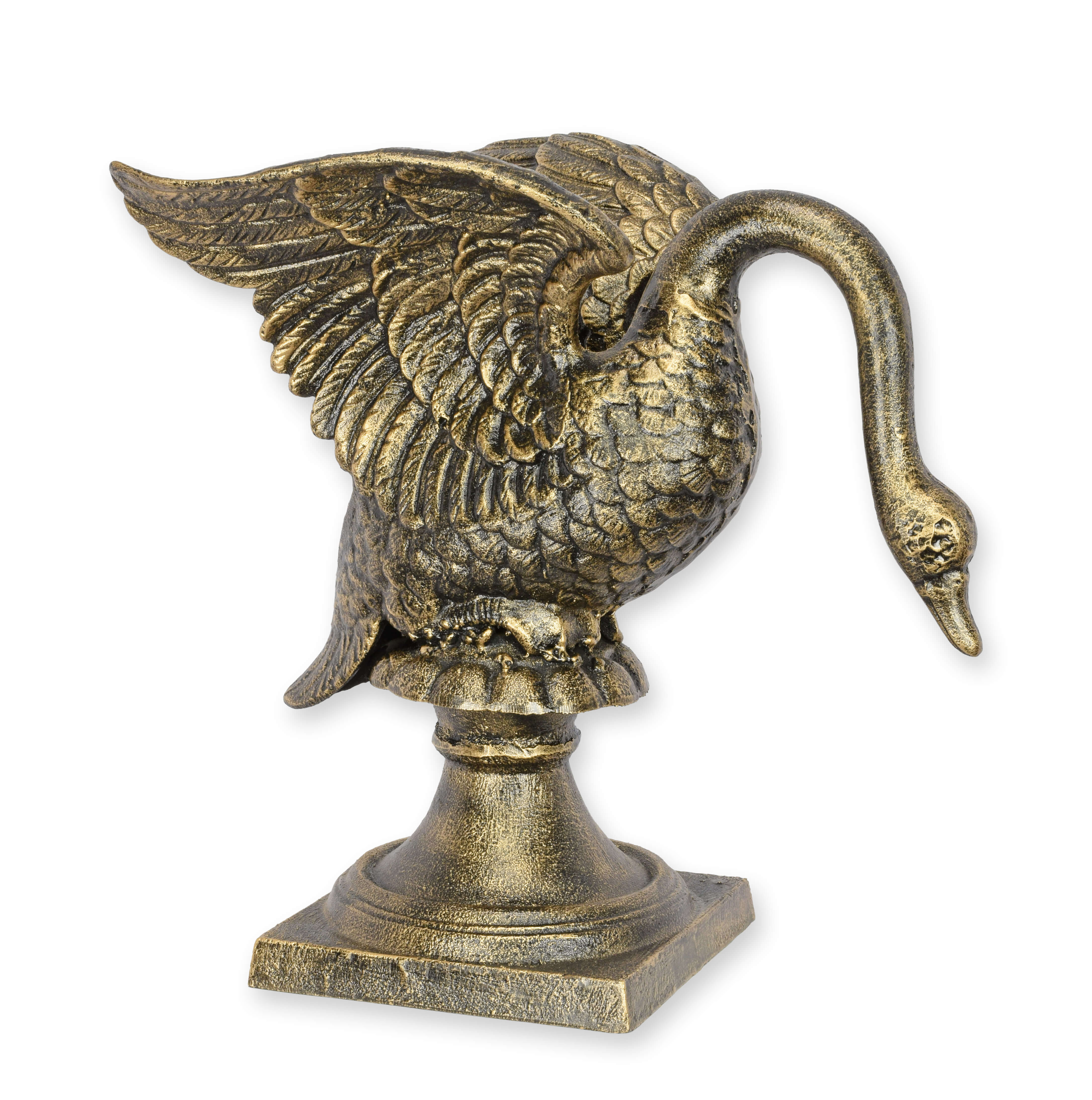 Brunnenfigur, Vogel, Gans, Bronzefarben, Skulptur