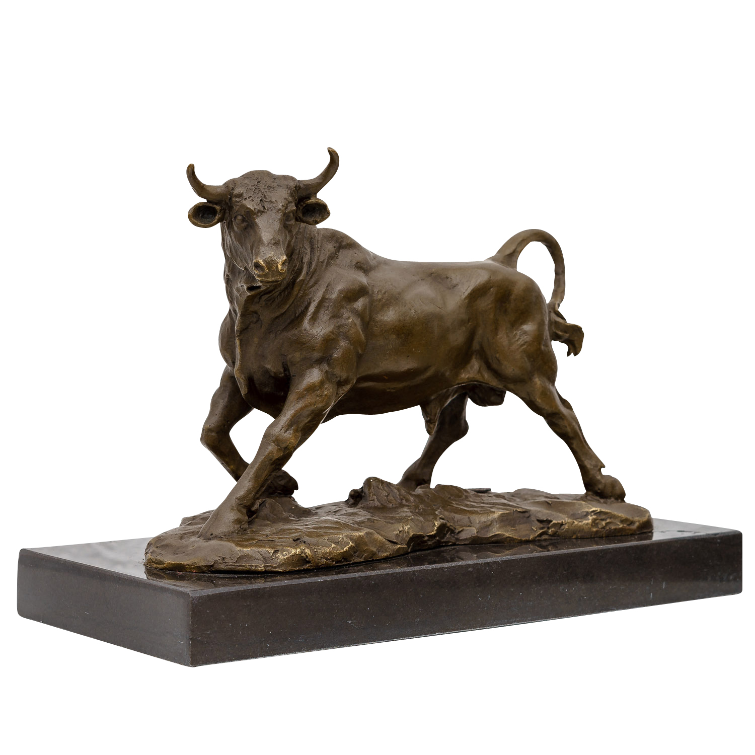 Bronzeskulptur Bronze Stier Figur Bronzefigur Statue Skulptur Antik-Stil 21cm