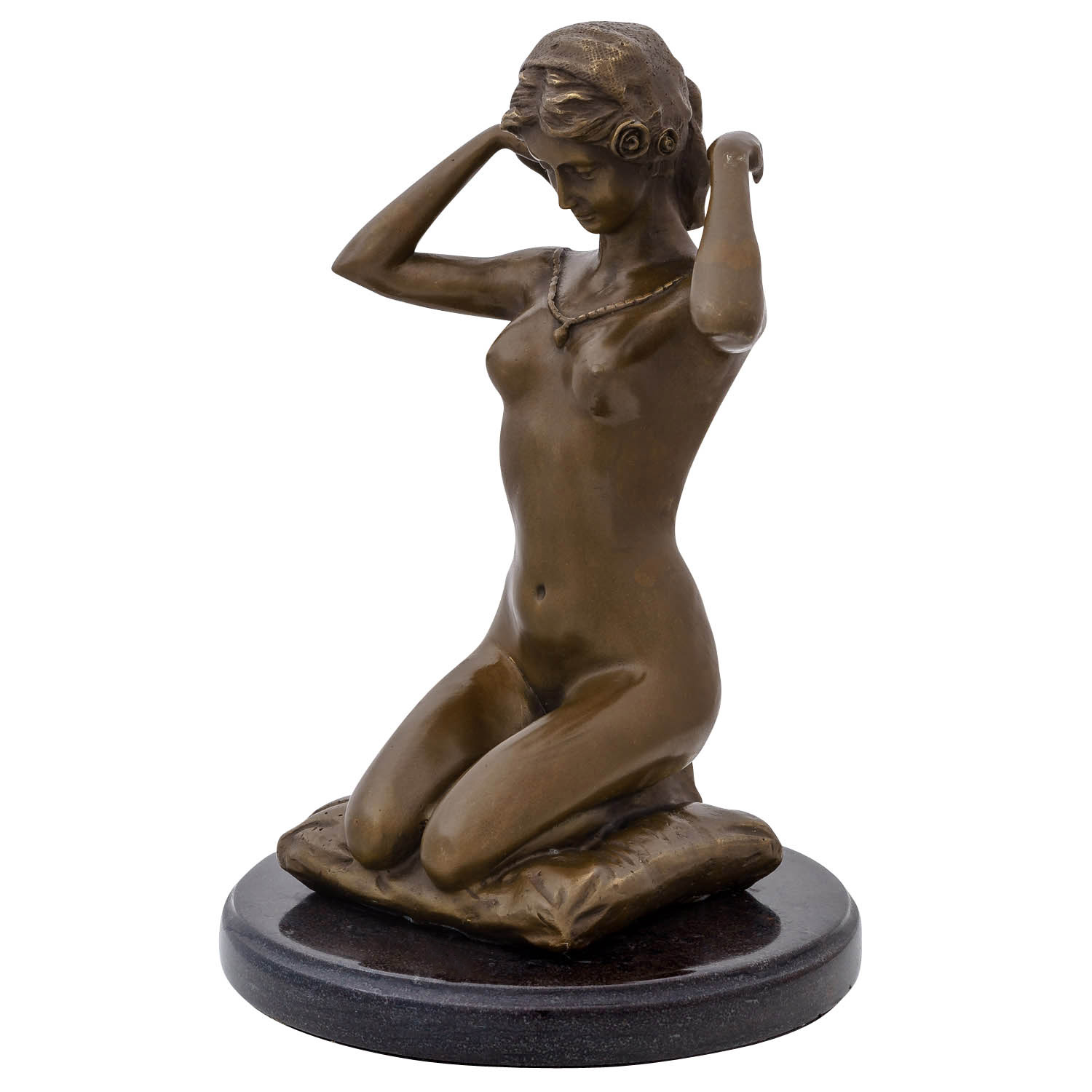 YB139-5 Bronzefigur kniende Frau nach Paul Ponsard Bronze Skulptur 28cm Replik Kopie