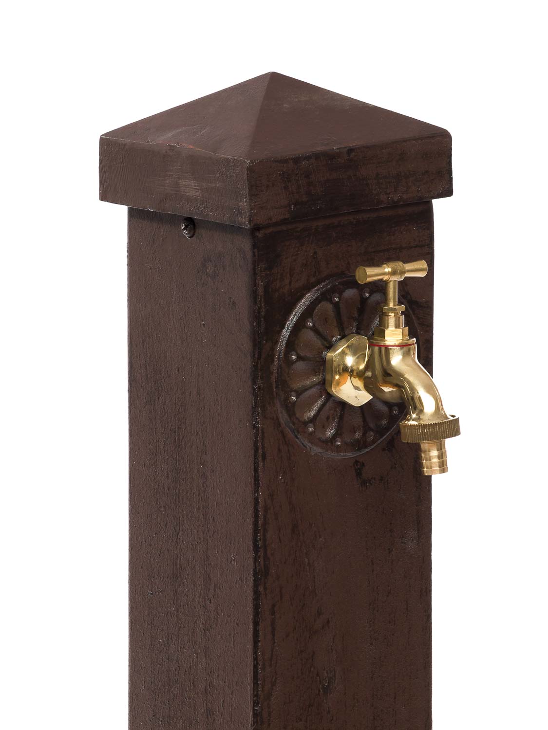 Standbrunnen Garten Brunnen Antik-Stil Aluminium Braun 93cm